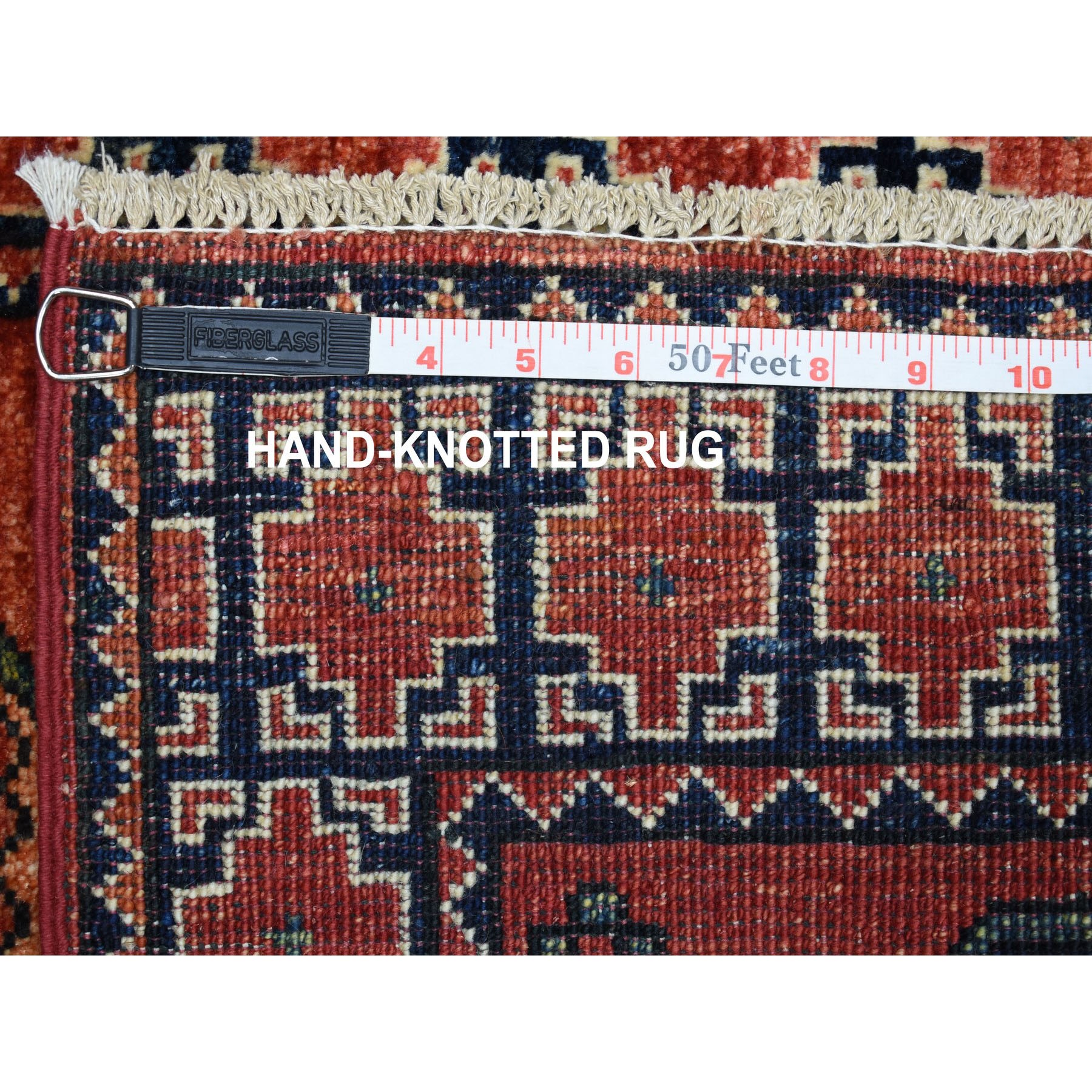 2-x3-2  Red Elephant Feet Design Afghan Ersari Hand Knotted Pure Wool Oriental Rug 