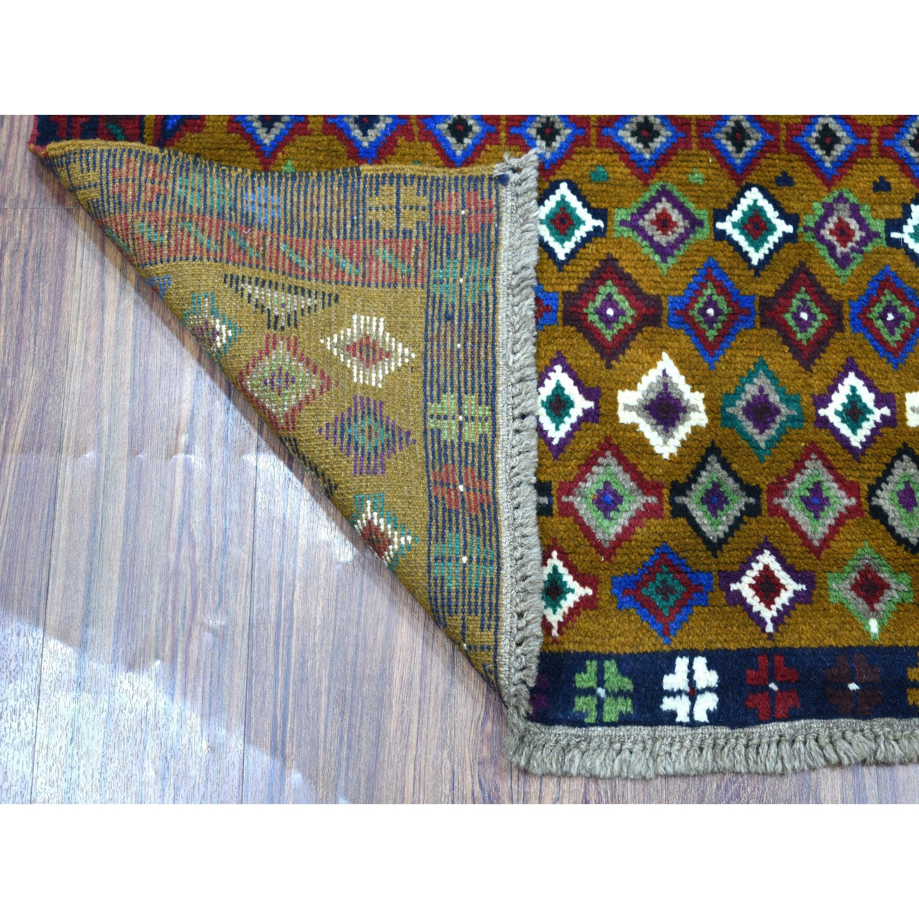 3-3 x4-8  Brown Colorful Afghan Baluch Tribal Design Hand Knotted Pure Wool Oriental Rug 