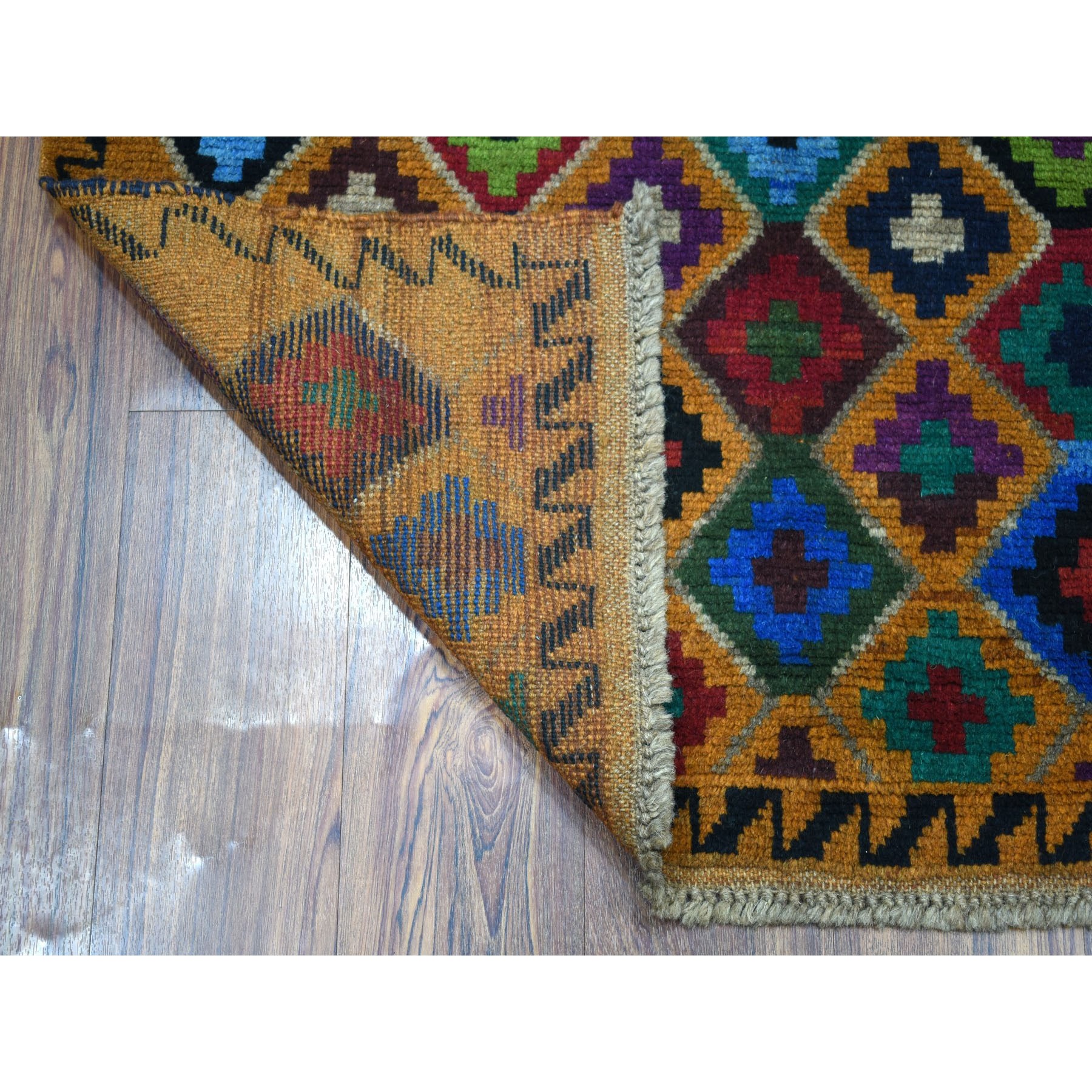 3-4 x4-8  Brown Tribal Design Colorful Afghan Baluch 100% Wool Hand Knotted Oriental Rug 