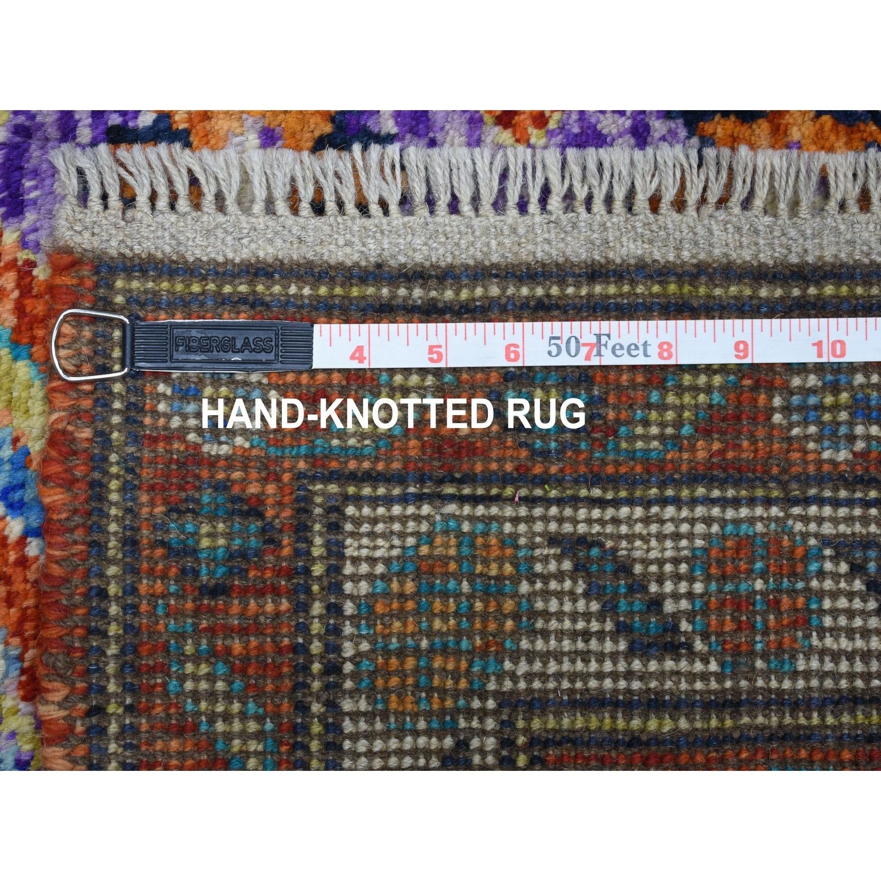 4-2 x5-10  Orange Colorful Afghan Baluch Tribal Design Pure Wool Hand Knotted Oriental Rug 