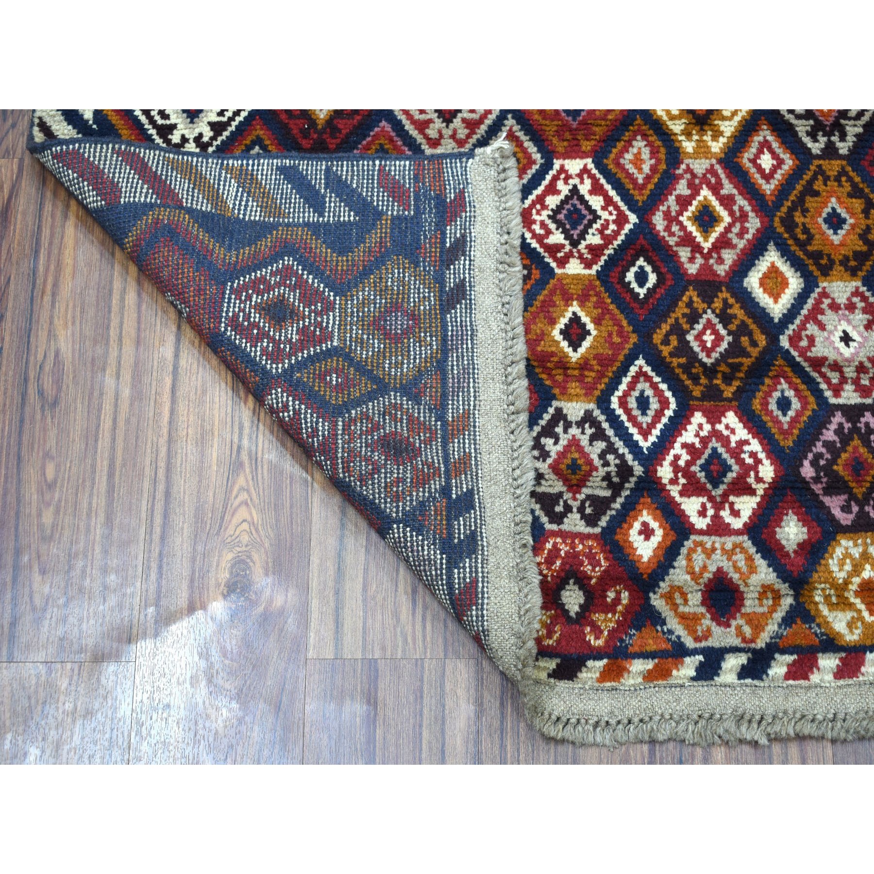 3-10 x6- Blue Tribal Design Hand Knotted Colorful Afghan Baluch Pure Wool Oriental Rug 