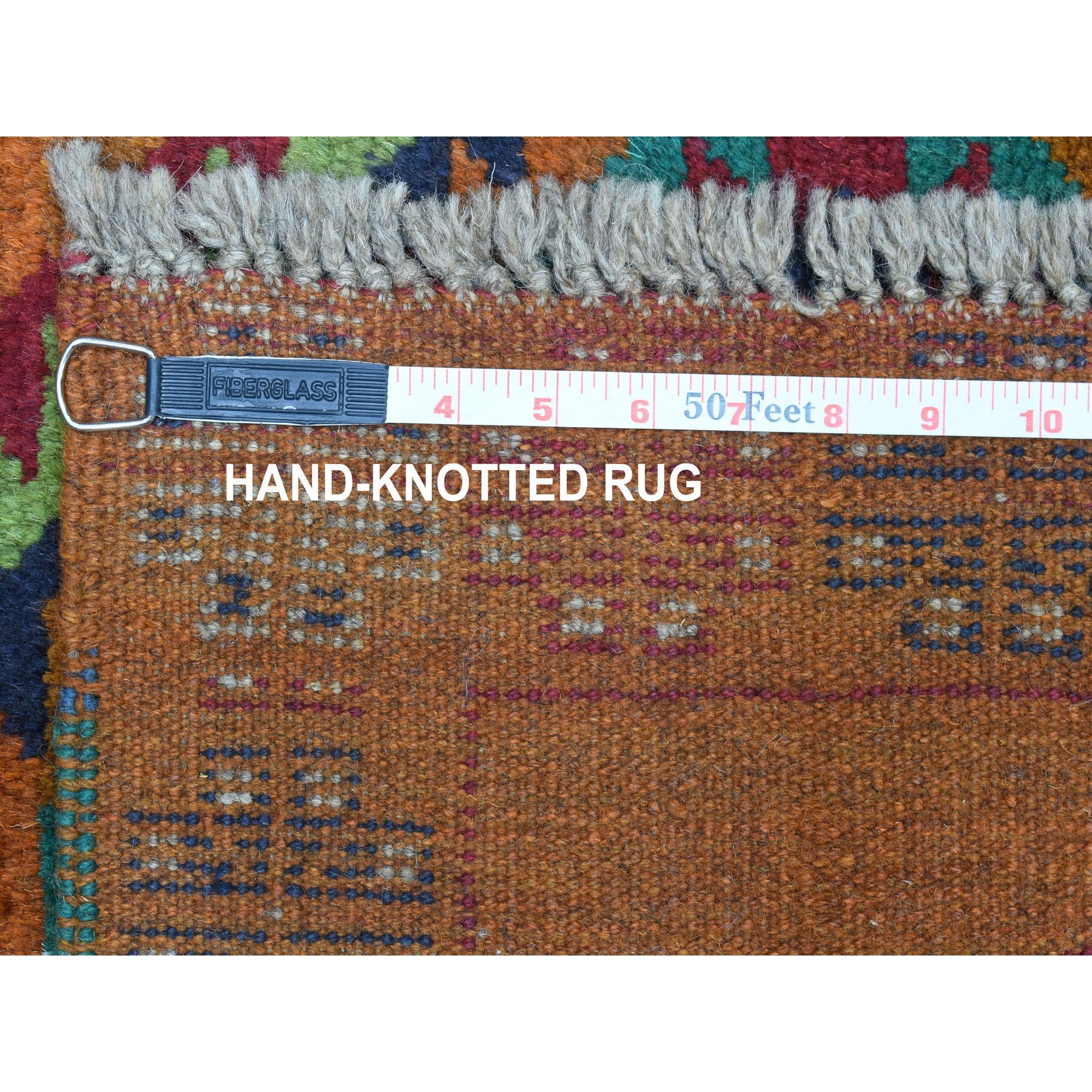 5-8 x7-10  Burnt Orange Colorful Afghan Baluch Hand Knotted Geometric Design Pure Wool Oriental Rug 