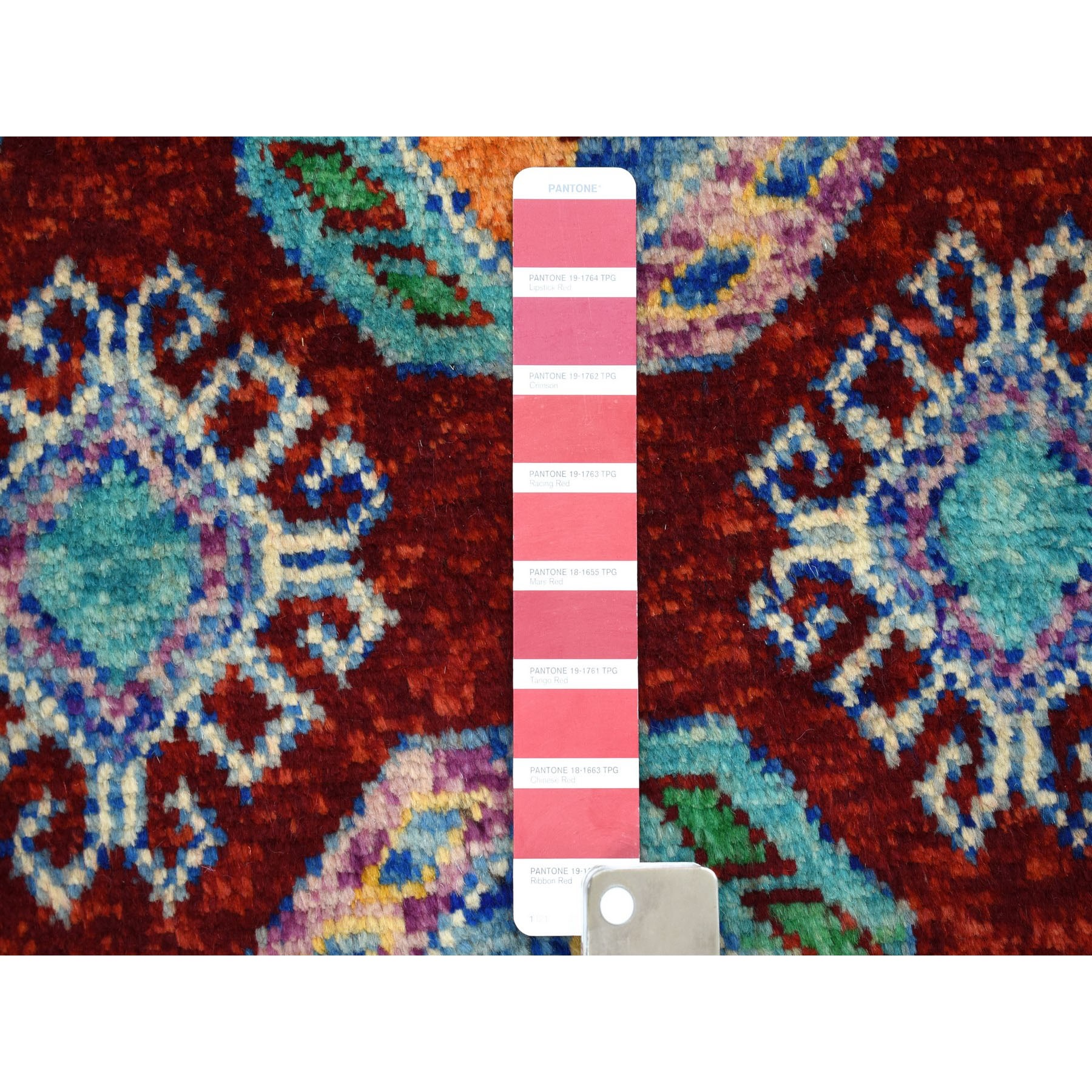 6-9 x8-7  Red Elephant Feet Design Colorful Afghan Baluch Hand Knotted Pure Wool Oriental Rug 