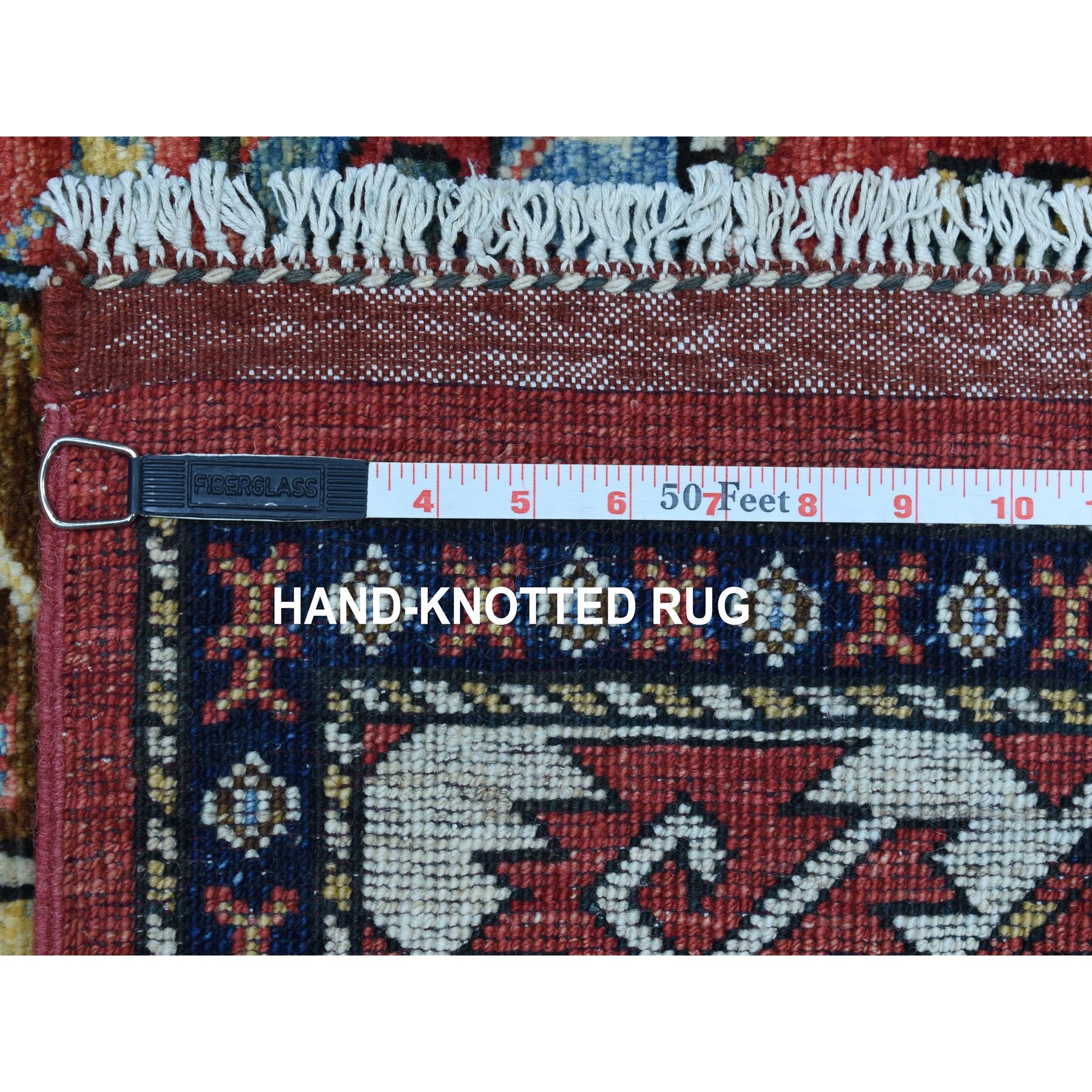 5-10 x7-9  Red Afghan Ersari Elephant Feet Design Hand Knotted Pure Wool Oriental Rug 