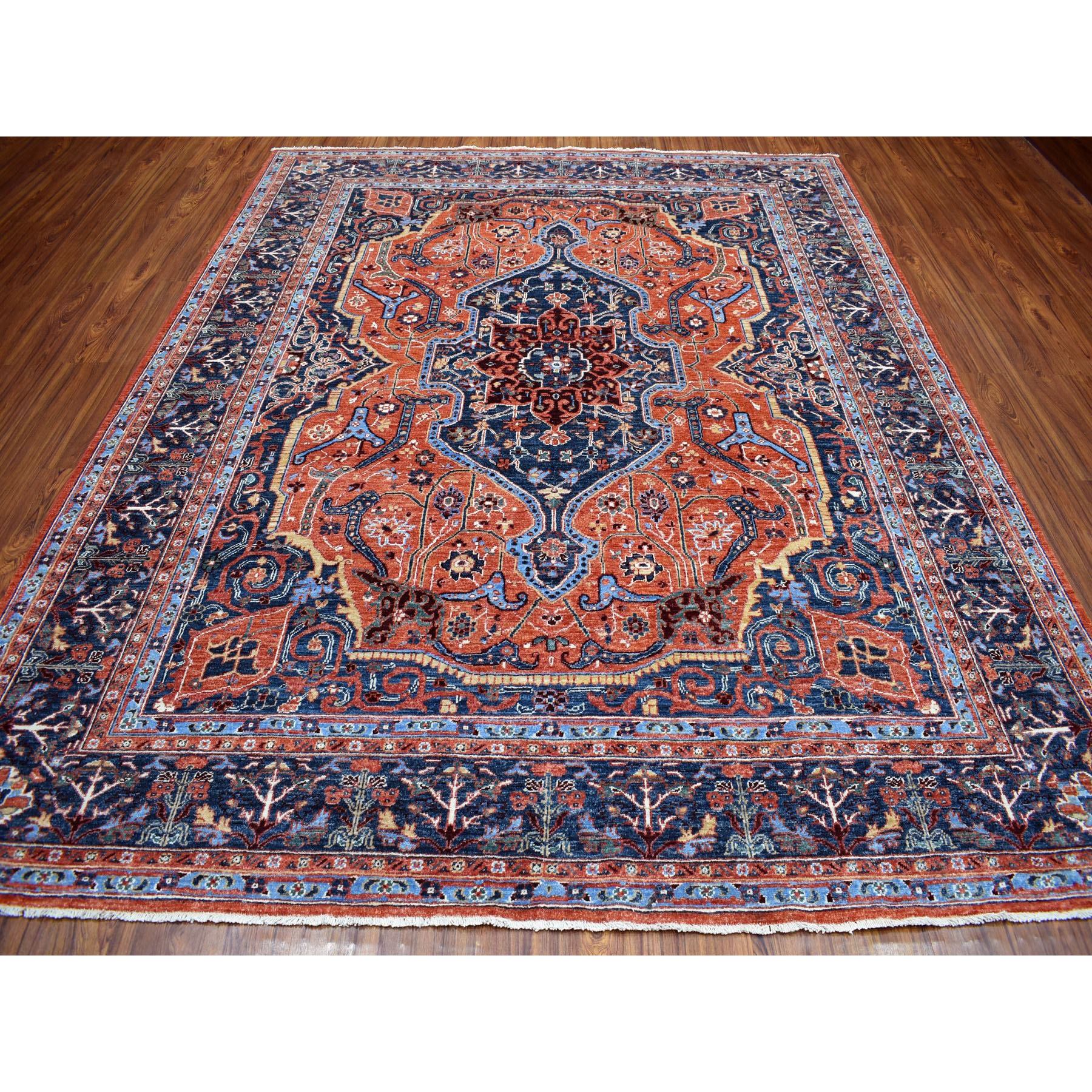 8-x10- Peshawar With Sarouk Fereghan Design Hand Knotted Pure Wool Oriental Rug 