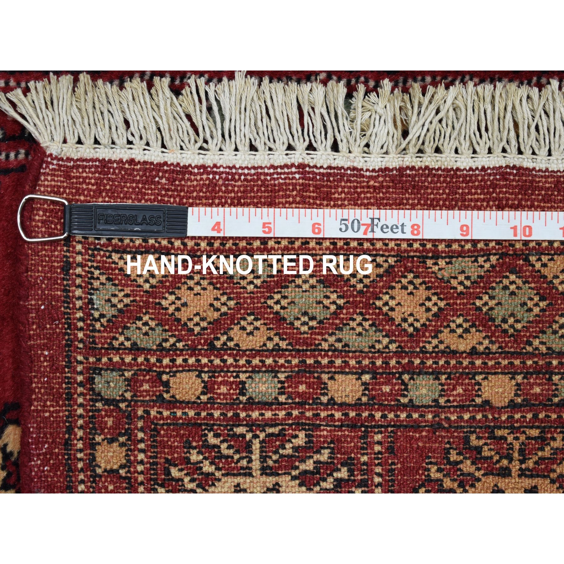 2-6 x20-10  Red Mori Bokara Elephant Feet Design Pure Wool Hand Knotted XL Runner Oriental Rug 