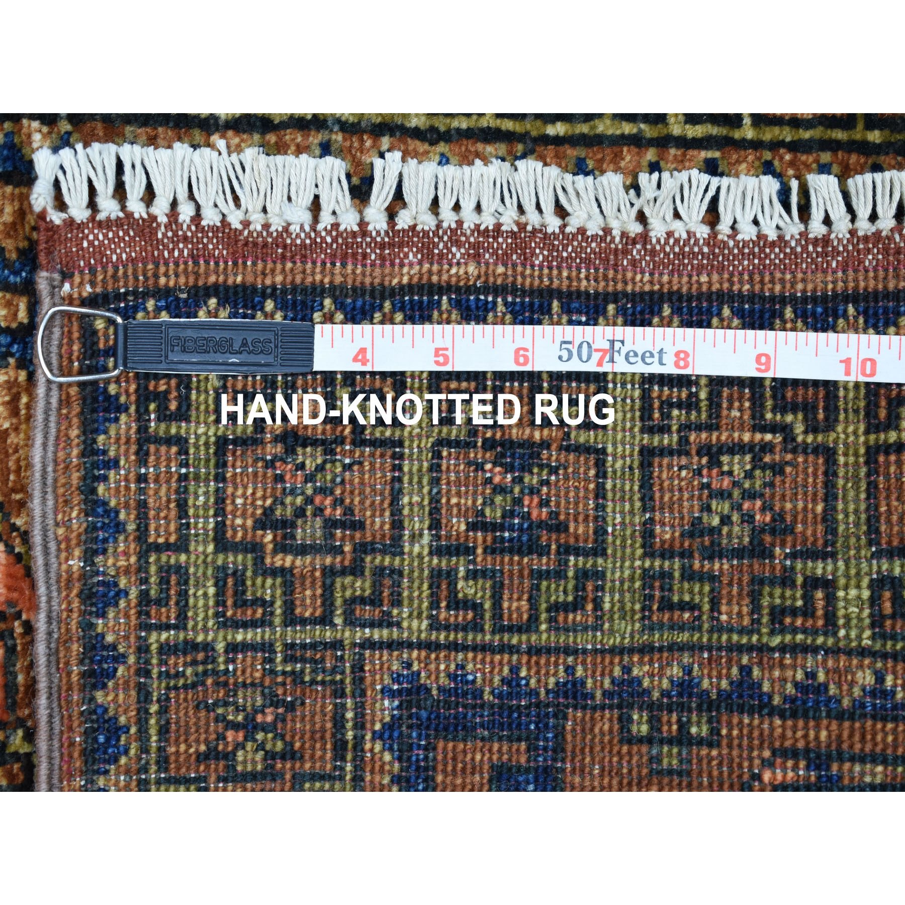 2-x2-10  Brown Afghan Ersari Elephant Feet Hand Knotted Pure Wool Oriental Rug 