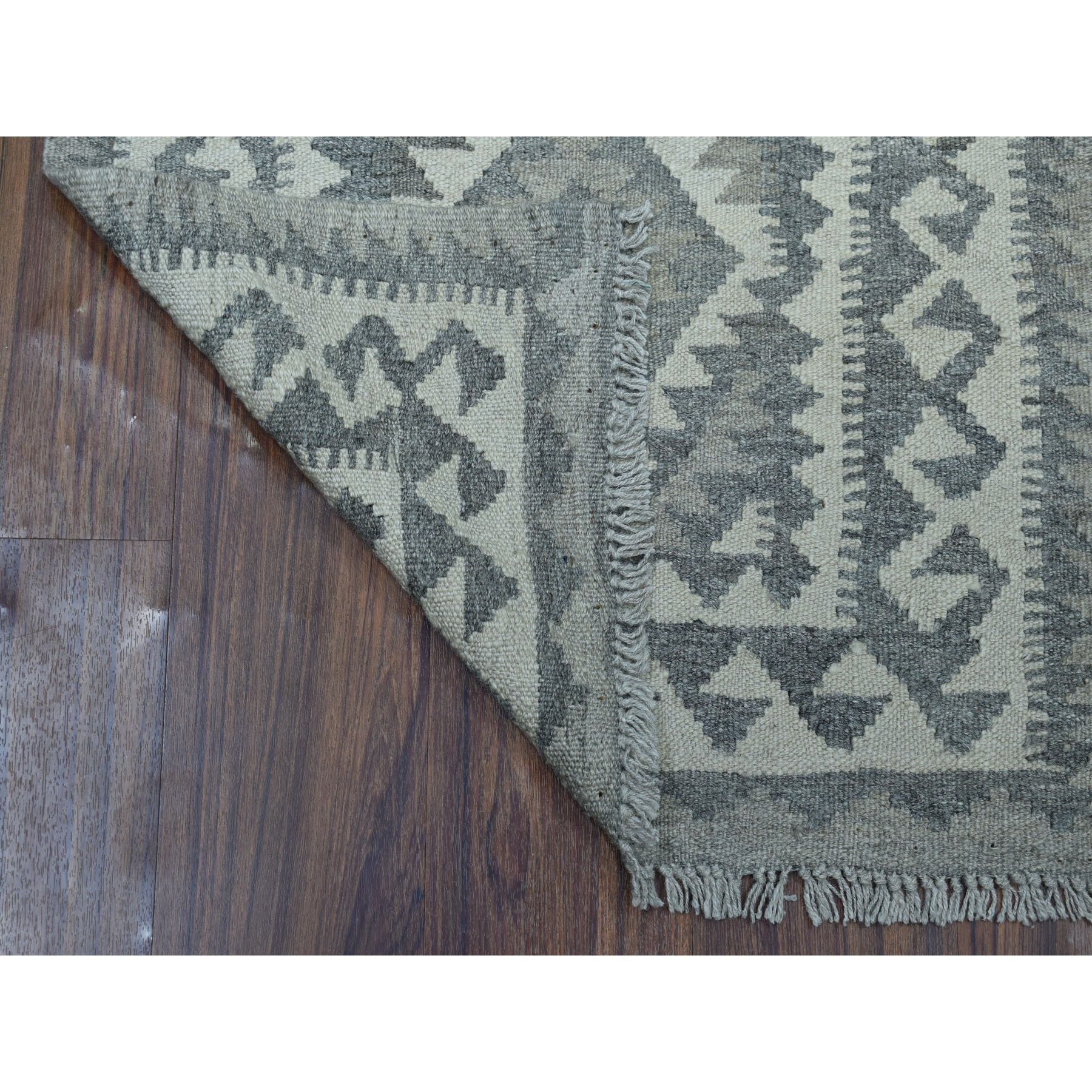 2-2 x6-5  Undyed Natural Wool Afghan Kilim Reversible Hand Woven Runner Oriental Rug 