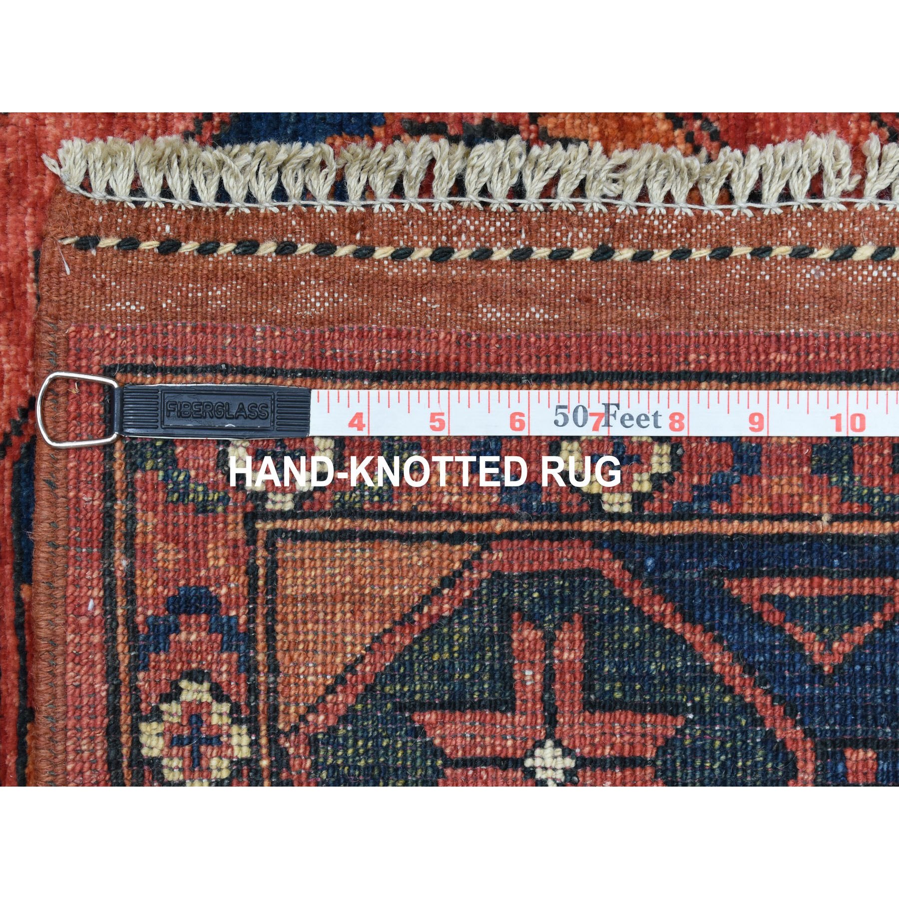 5-x6-6  Red Afghan Ersari Elephant Feet Design Hand Knotted Pure Wool Oriental Rug 