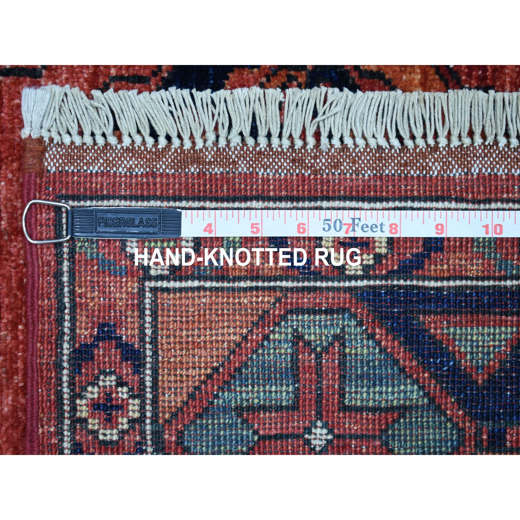 5-x6-6  Red Afghan Ersari Elephant Feet Design Hand Knotted Pure Wool Oriental Rug 