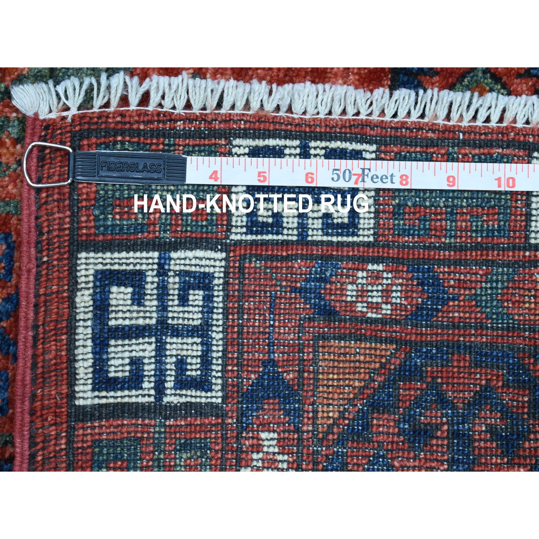 4-10 x7- Red Afghan Ersari Hutchlu Design Pure Wool Hand Knotted Oriental Rug 