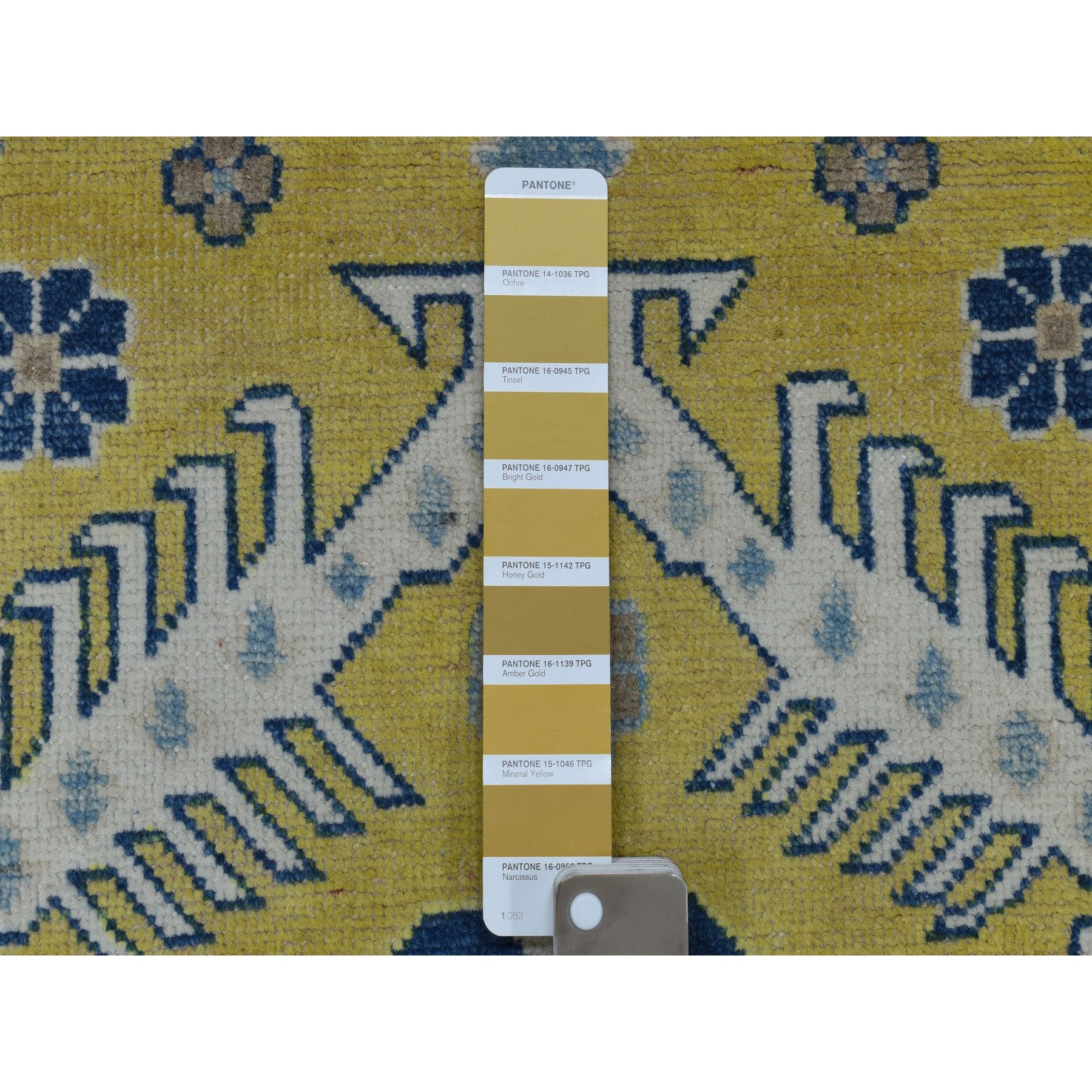 4-x6-4  Colorful Yellow Fusion Kazak Pure Wool Hand Knotted Oriental Rug 