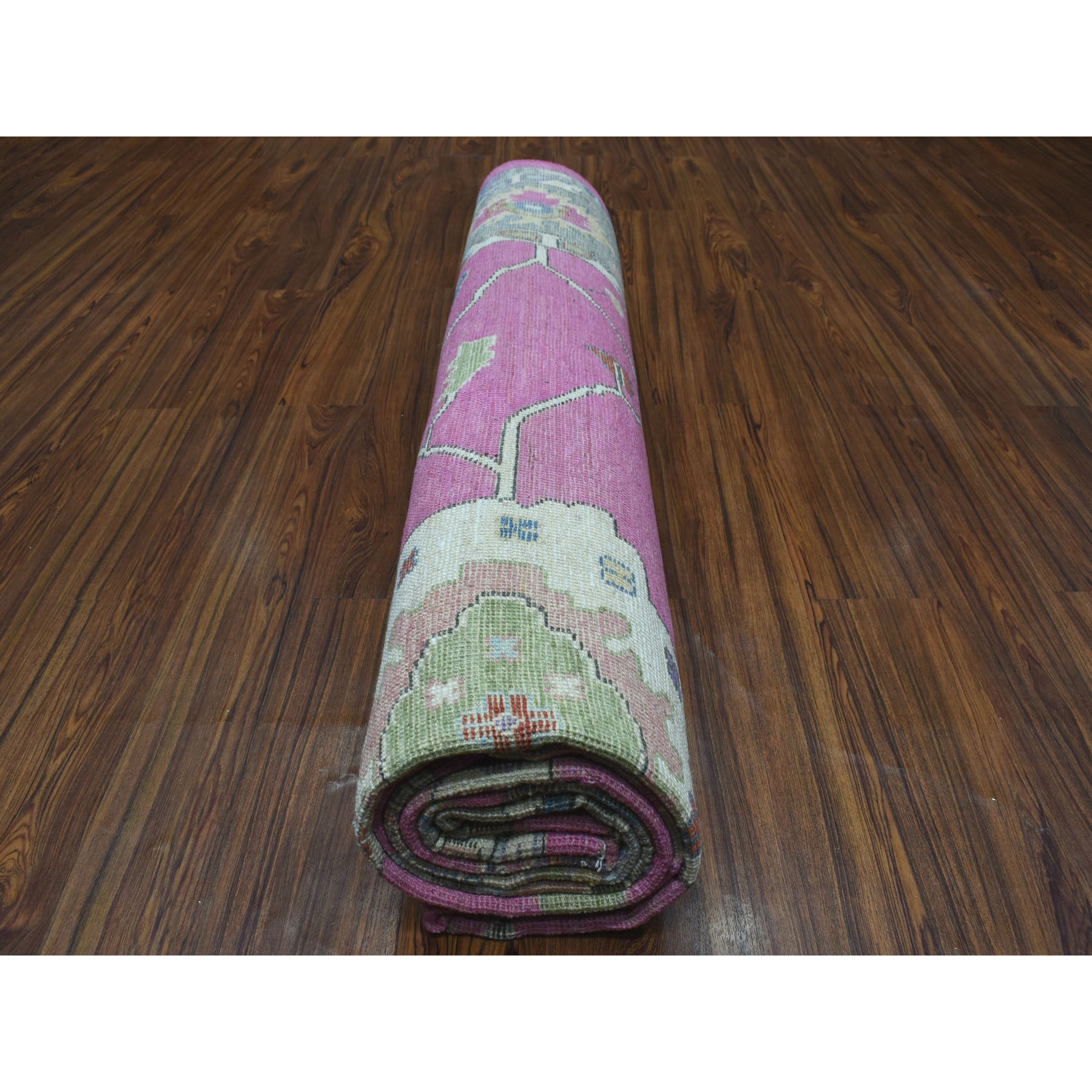 9-x11-3  Hot Pink Angora Oushak Super Bright Soft Wool Hand Knotted Oriental Rug 