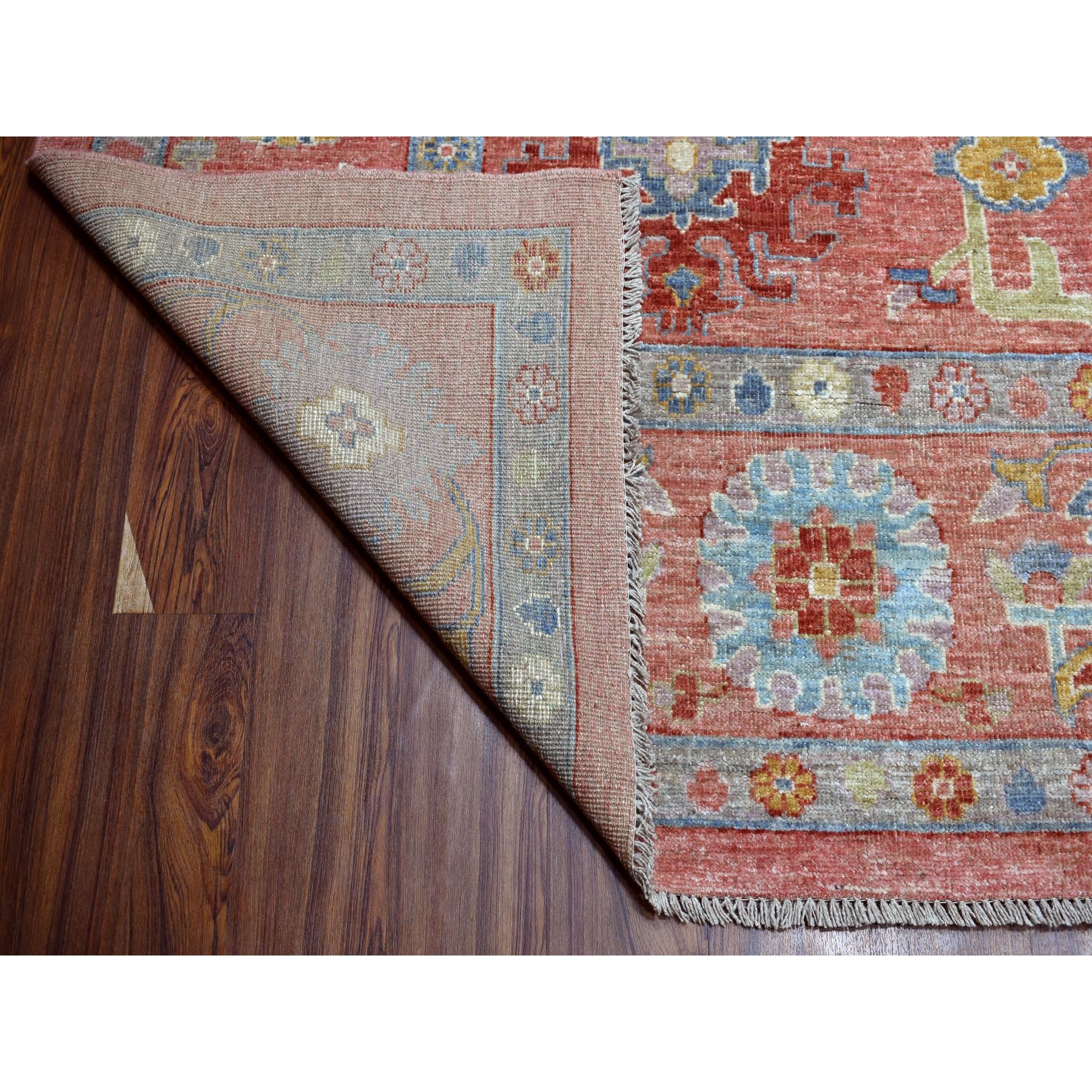 10-x13-7  Coral Angora Oushak With Soft Velvety wool Hand Knotted Oriental Rug 