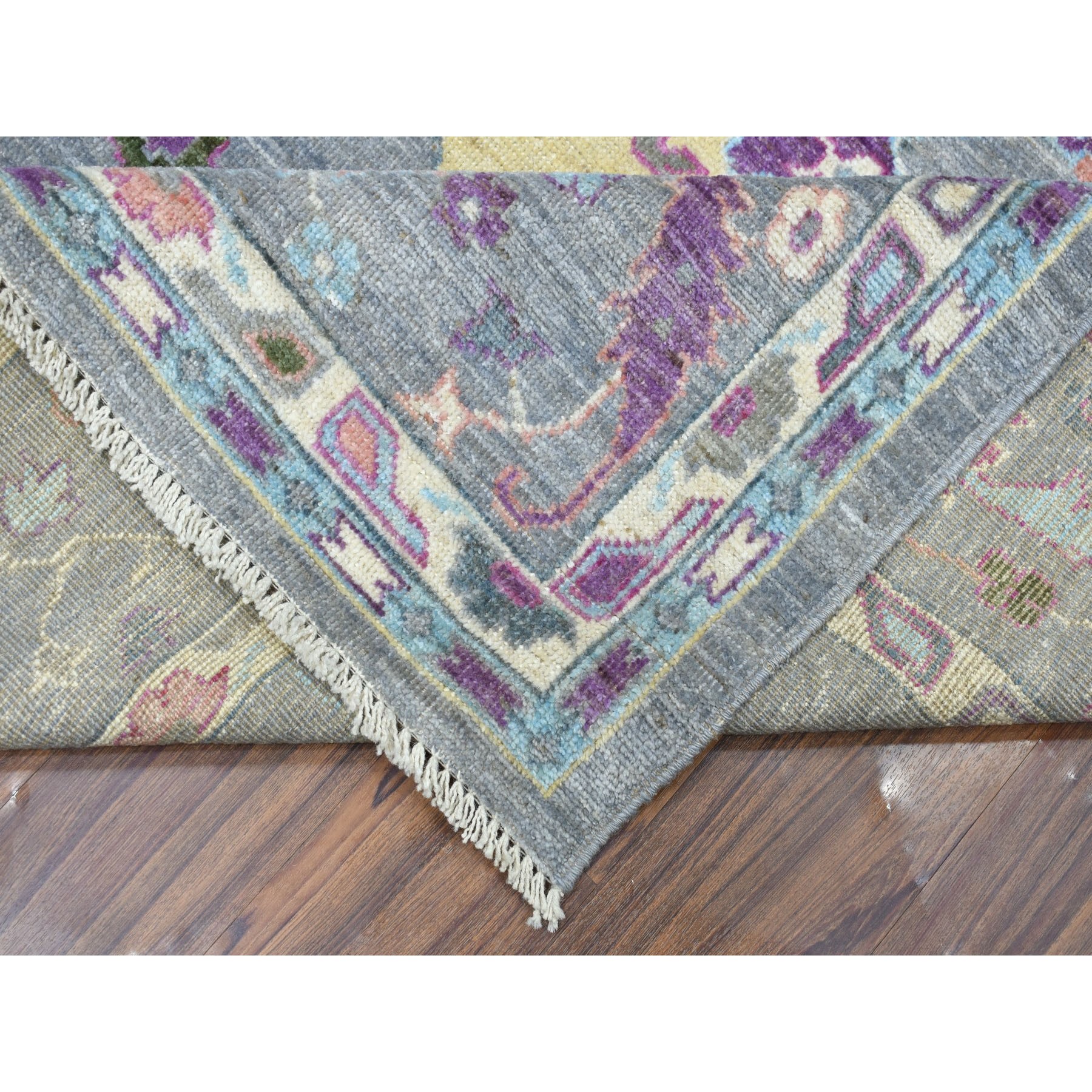 7-10 x9-7  Gray Angora Oushak With Soft Velvety wool Hand Knotted Oriental Rug 