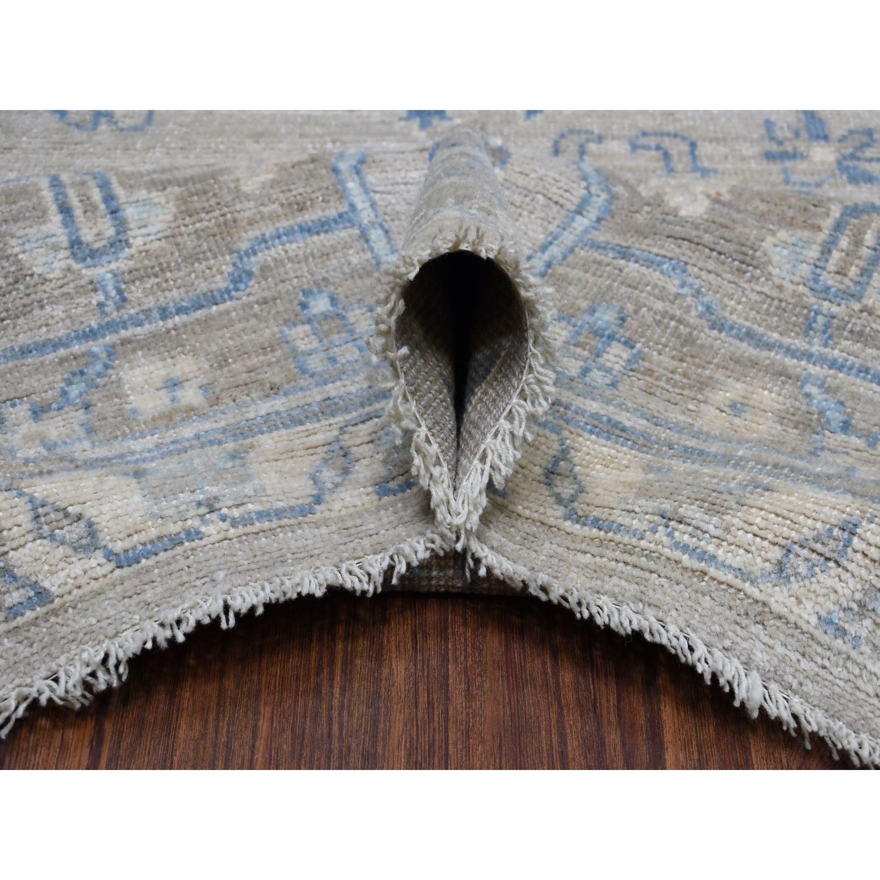9-x11-10  Gray Angora Oushak With Soft Velvety wool Hand Knotted Oriental Rug 