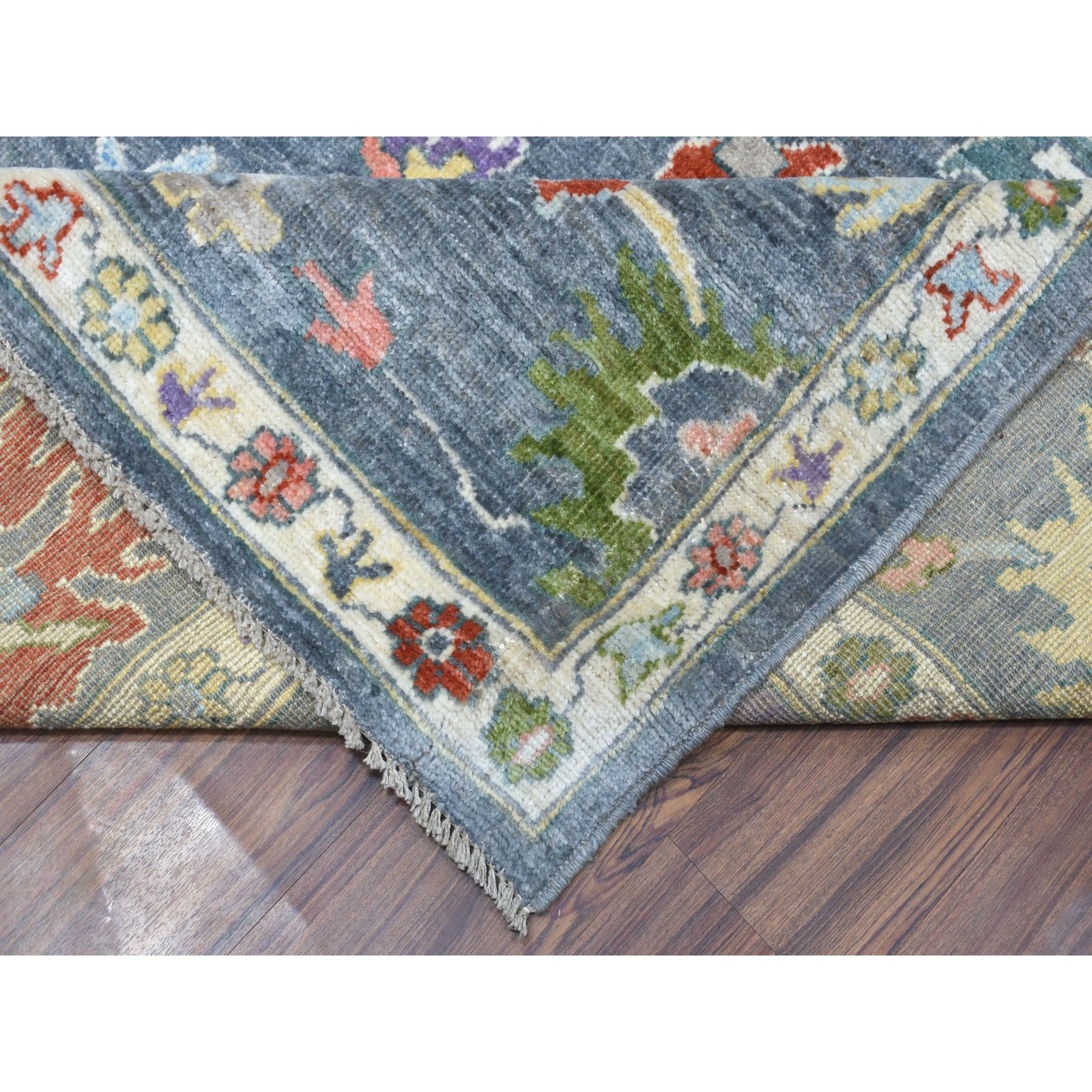 9-3 x11-9  Gray Angora Oushak With Soft Velvety wool Hand Knotted Oriental Rug 
