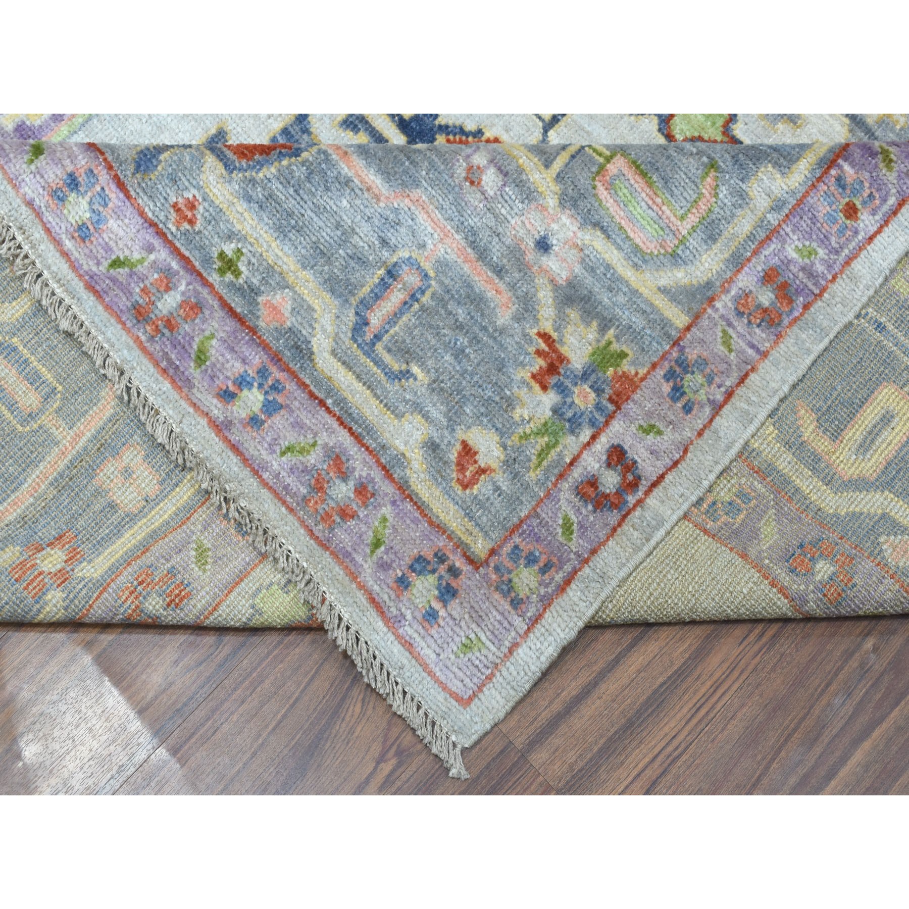 9-x11-6  Ivory Angora Oushak With Soft Velvety wool Hand Knotted Oriental Rug 