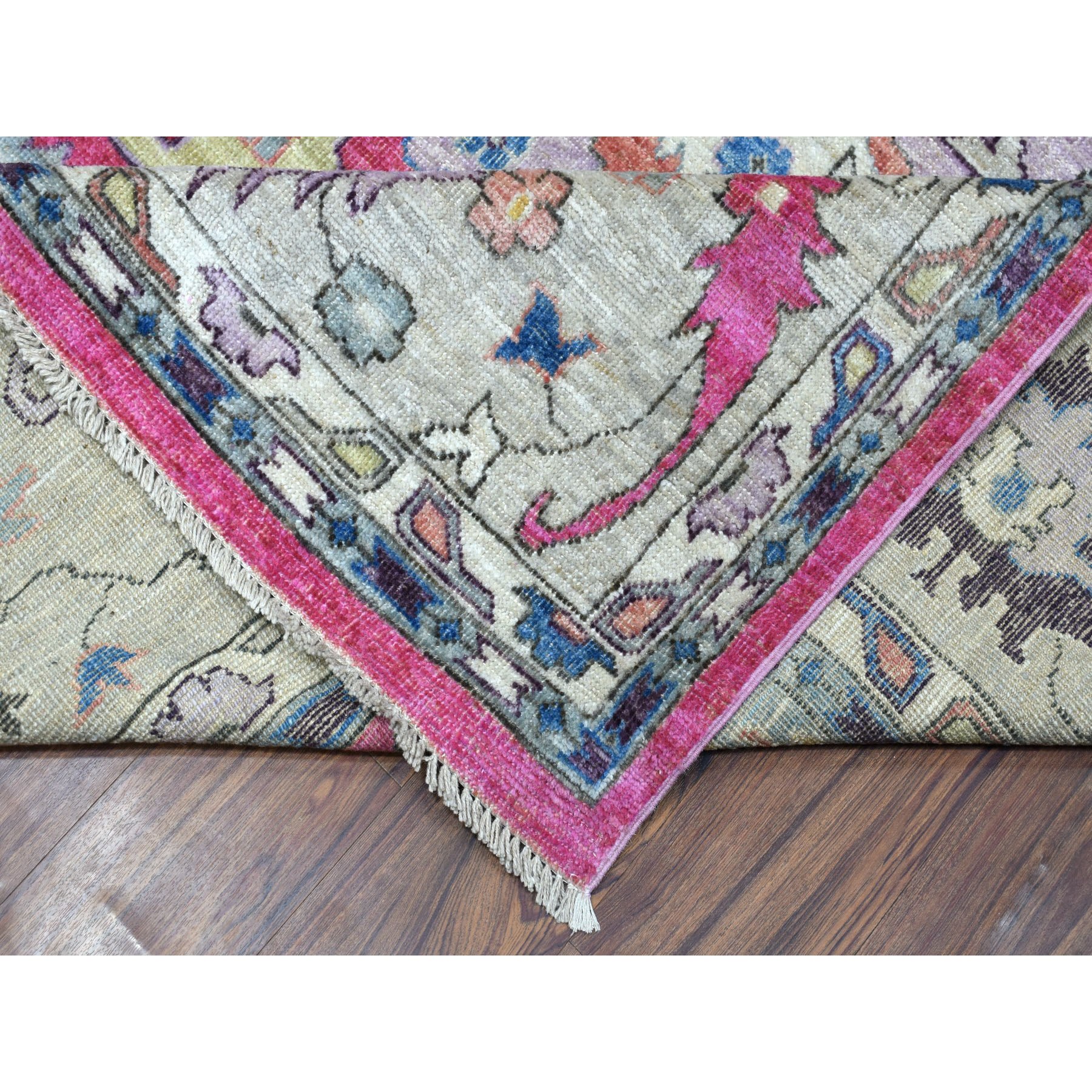 9-9 x13-2  Hot Pink Angora Oushak Soft Velvety Wool Hand Knotted Oriental Rug 
