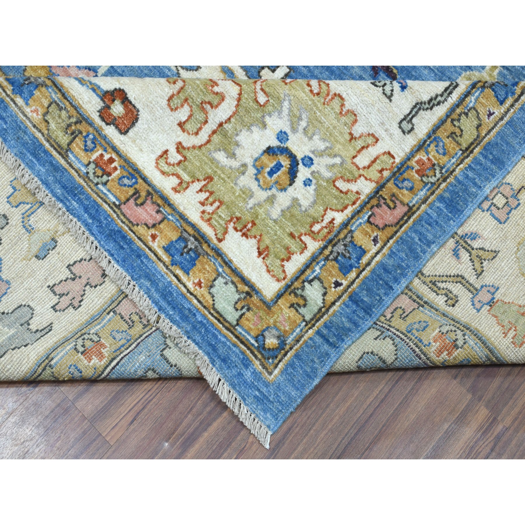 11-10 x14-7  Blue Oversized Angora Oushak Soft Velvety Wool Hand Knotted Oriental Rug 