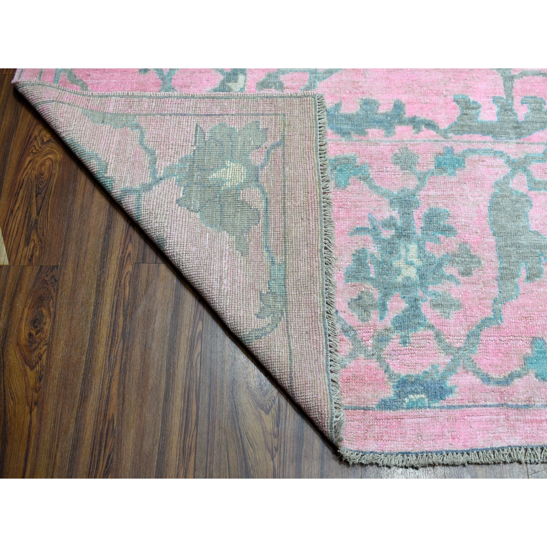 10-x13-8  Pink Angora Oushak With Soft Velvety wool Hand Knotted Oriental Rug 