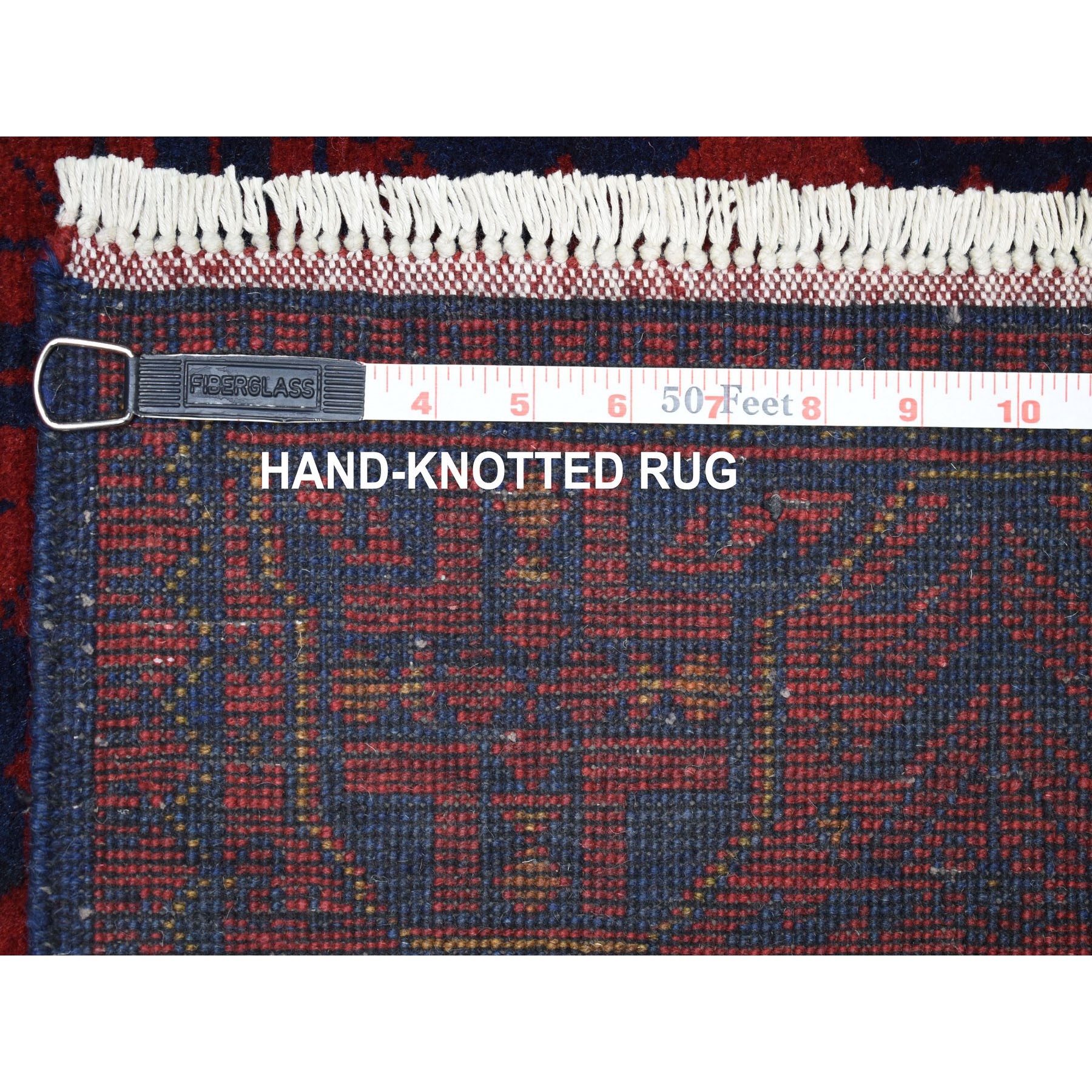 5-9 x7-7  Deep and Saturated Red Geometric Afghan Andkhoy Pure Wool Hand Knotted Oriental Rug 