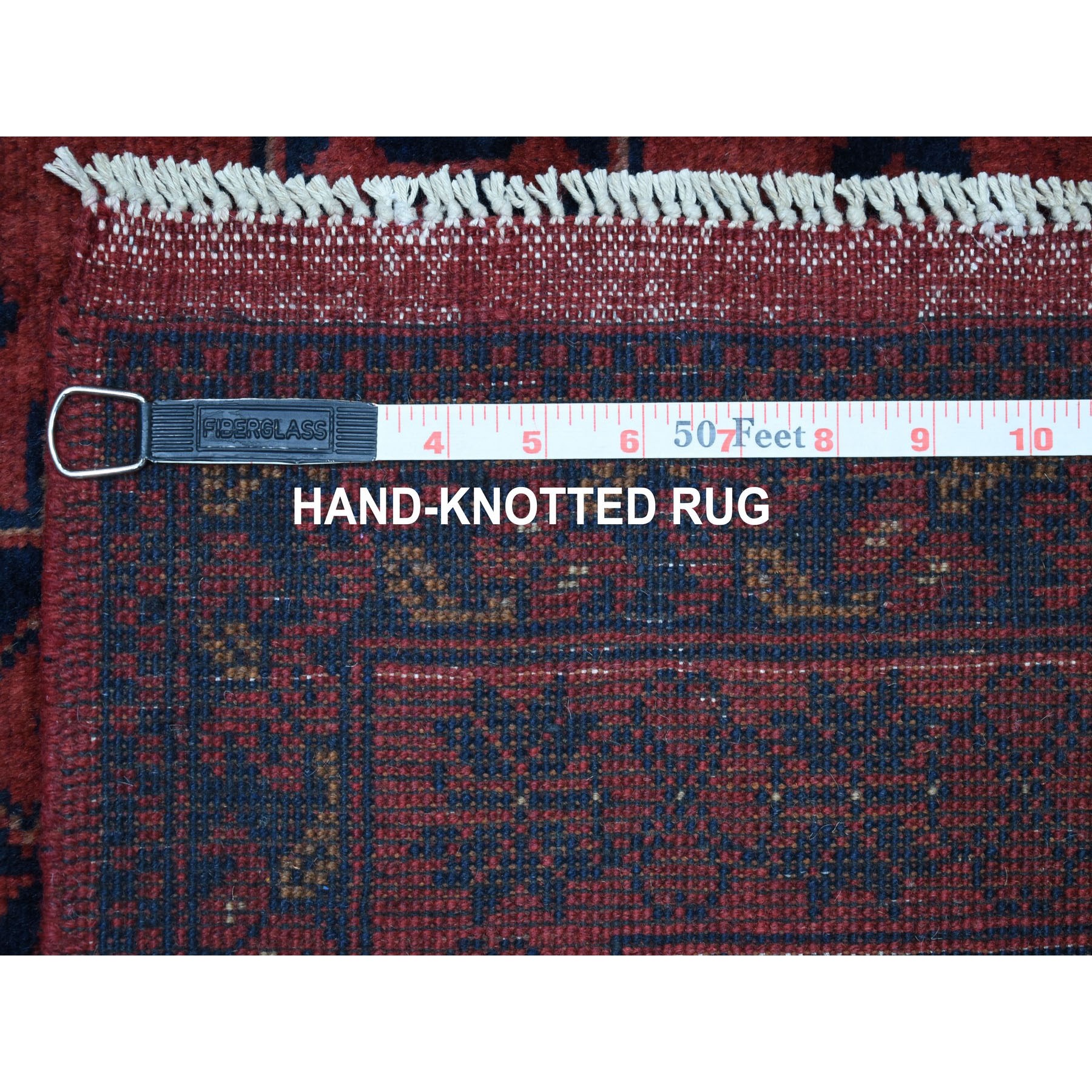 3-3 x4-8  Deep and Saturated Red Tribal Afghan Andkhoy Pure Wool Hand Knotted Oriental Rug 