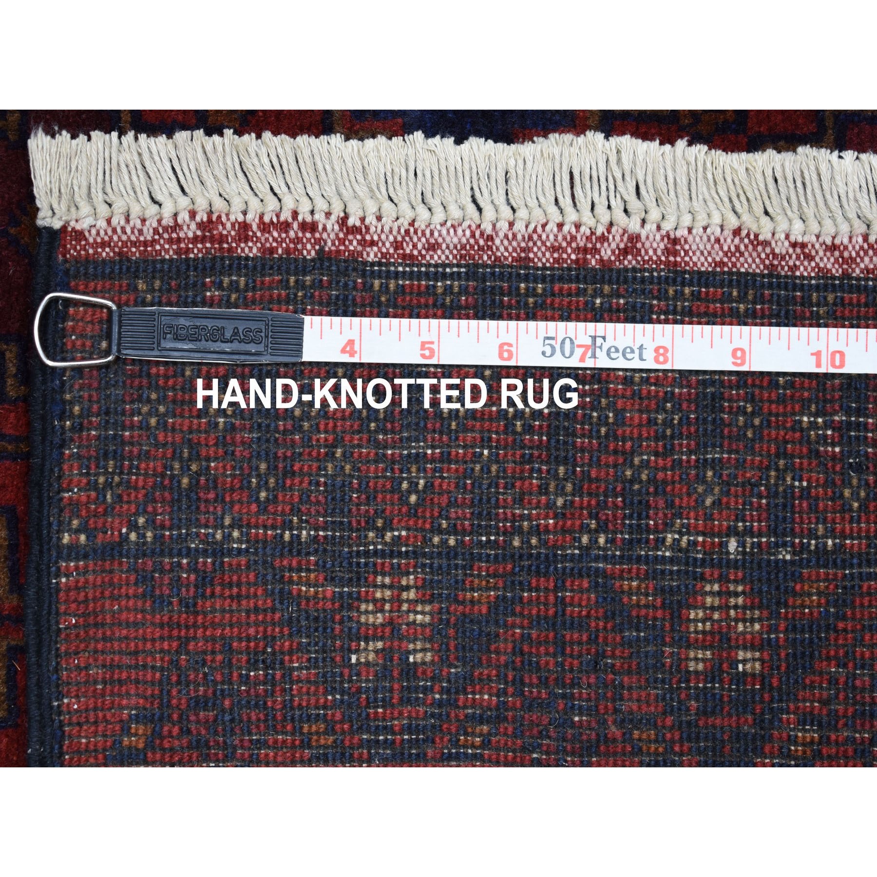 2-7 x3-8  Deep and Saturated Red Geometric Afghan Andkhoy Pure Wool Hand Knotted Oriental Rug 