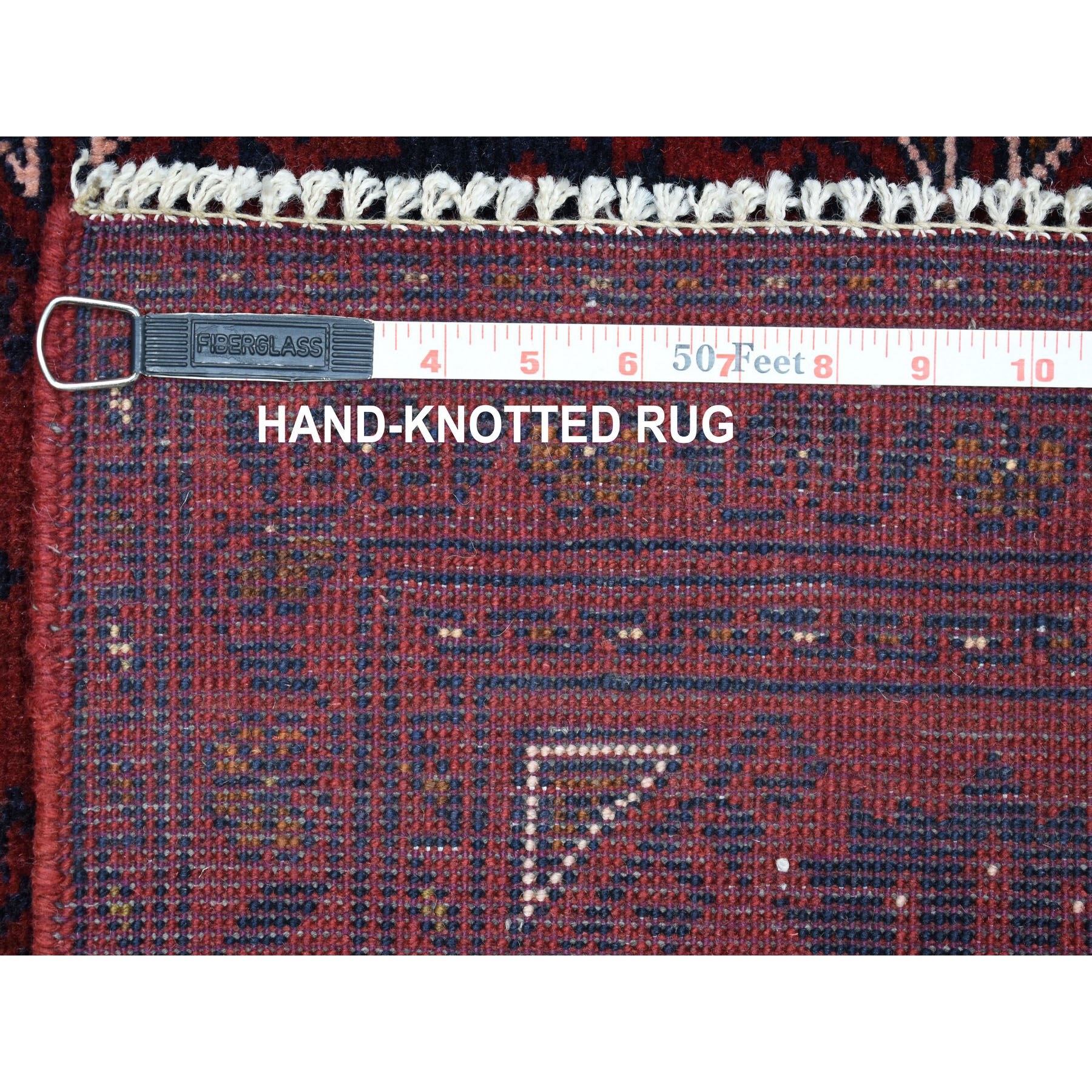 2-6 x4- Deep and Saturated Red Geometric Afghan Andkhoy Pure Wool Hand Knotted Oriental Rug 