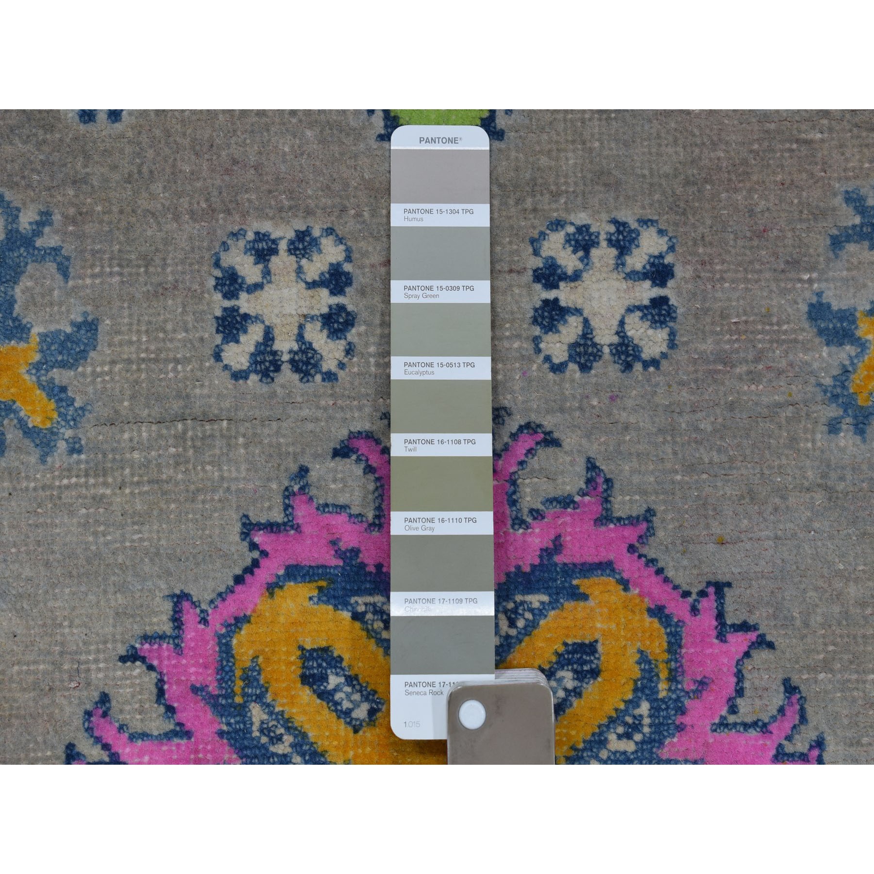 3-5 x4-10  Colorful Gray Fusion Kazak Pure Wool Geometric Design Hand Knotted Oriental Rug 