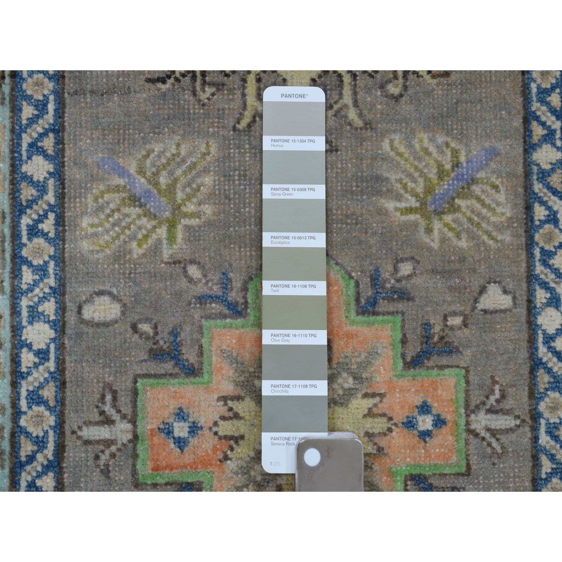 2-x2-8  Colorful Gray Fusion Kazak Pure Wool Geometric Design Hand Knotted Oriental Rug 