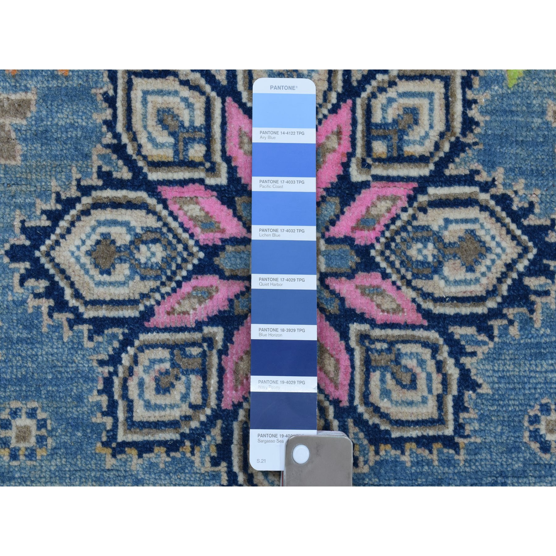 3-10 x5-10  Colorful Blue Fusion Kazak Pure Wool Hand Knotted Oriental Rug 
