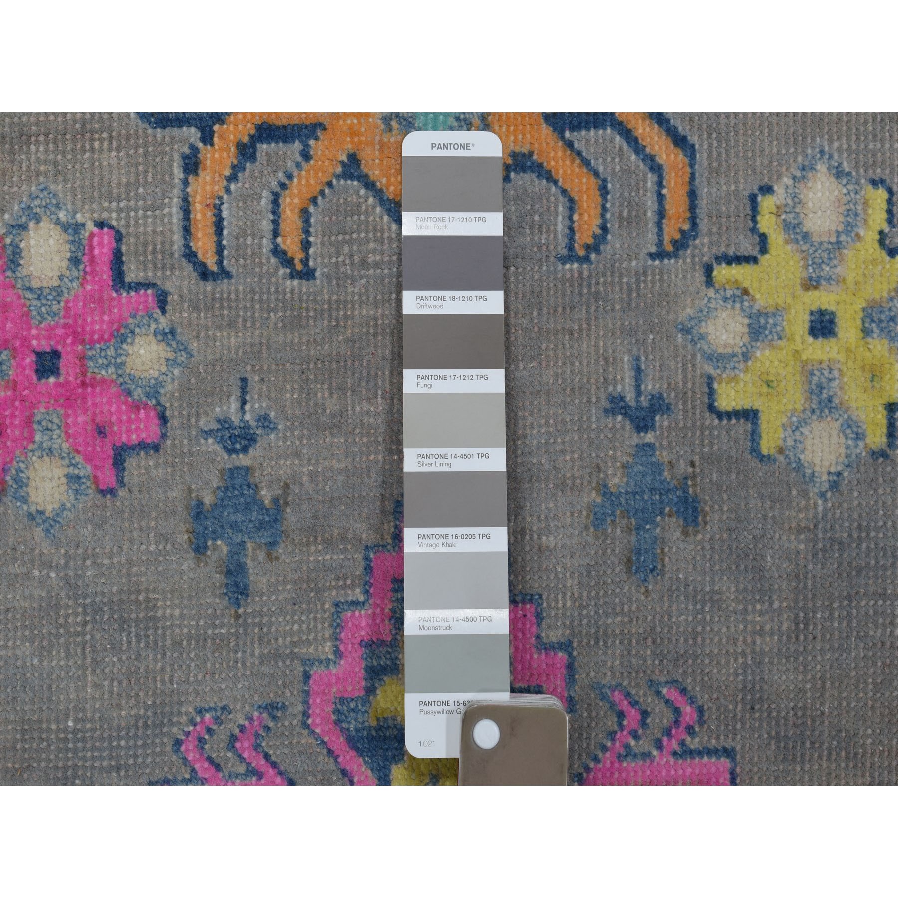 3-8 x6- Colorful Gray Fusion Kazak Pure Wool Geometric Design Hand Knotted Oriental Rug 