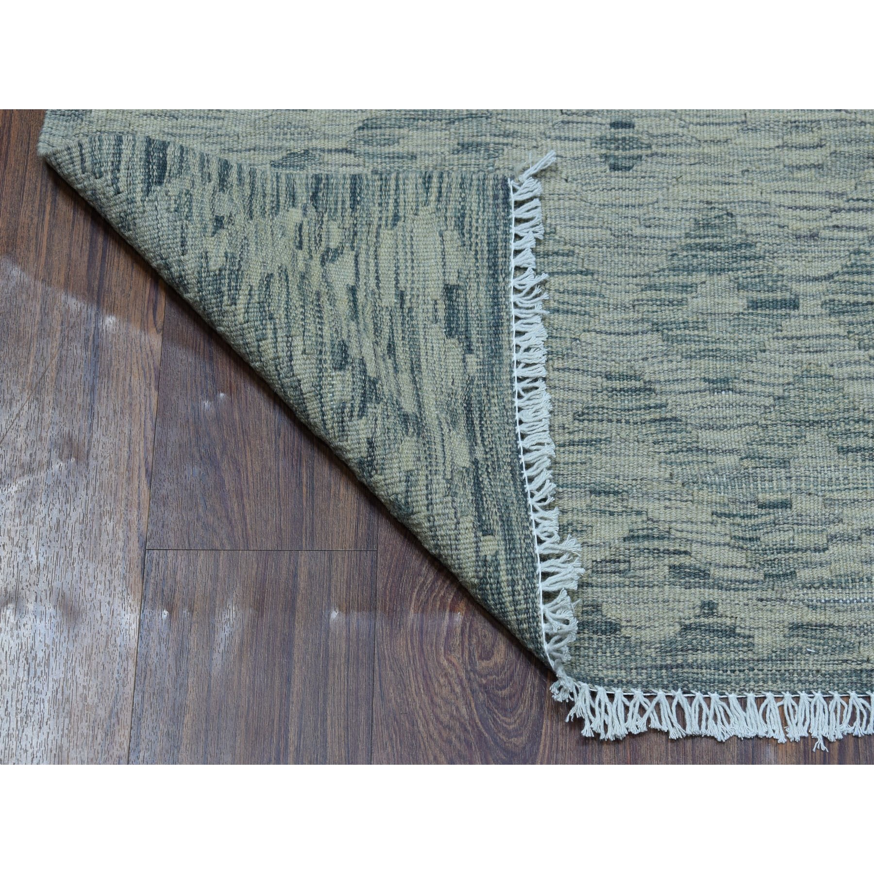 2-8 x12-8  Gray Shades Flat Weave Kilim Pure Wool Hand Woven Runner Oriental Rug 