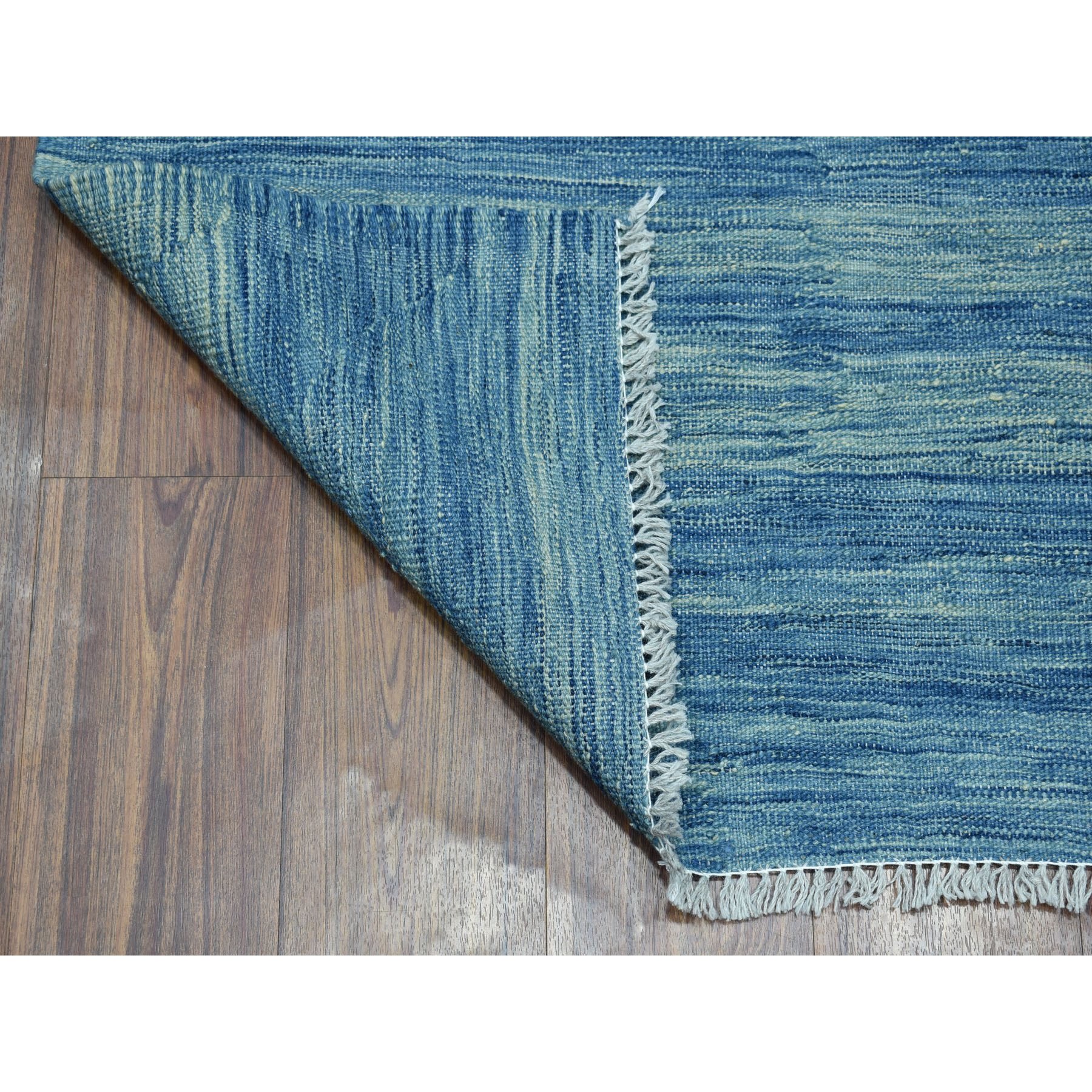 2-8 x9-10  Blue Kilim Pure Wool Hand Woven Runner Oriental Rug  