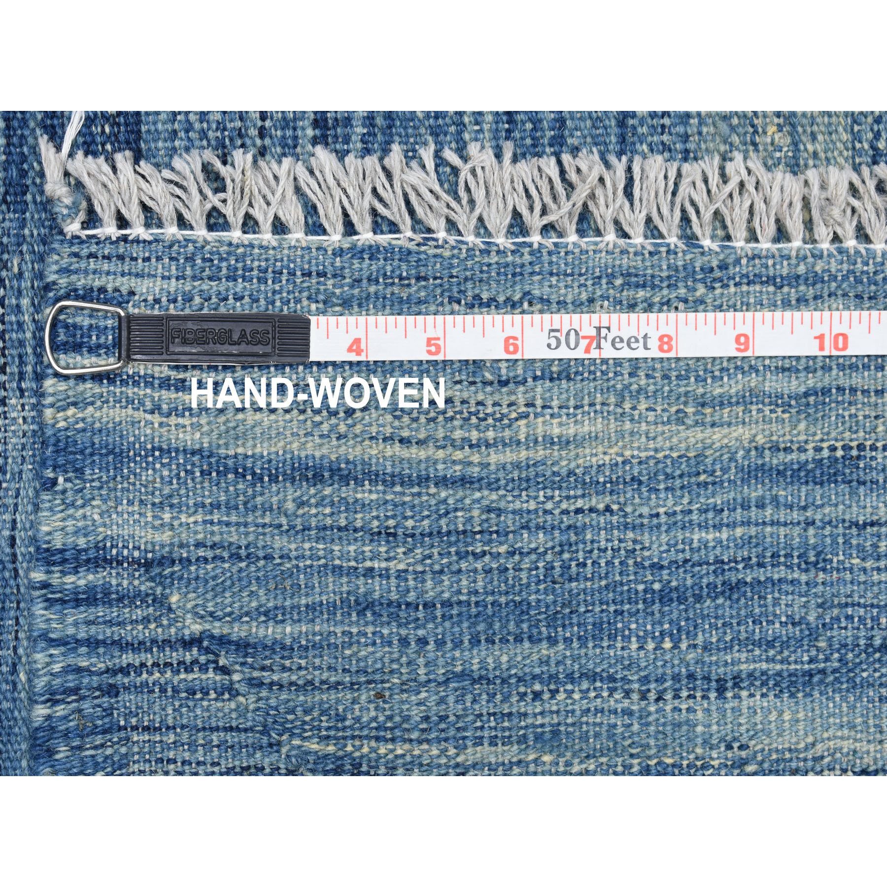 2-8 x9-10  Blue Kilim Pure Wool Hand Woven Runner Oriental Rug  