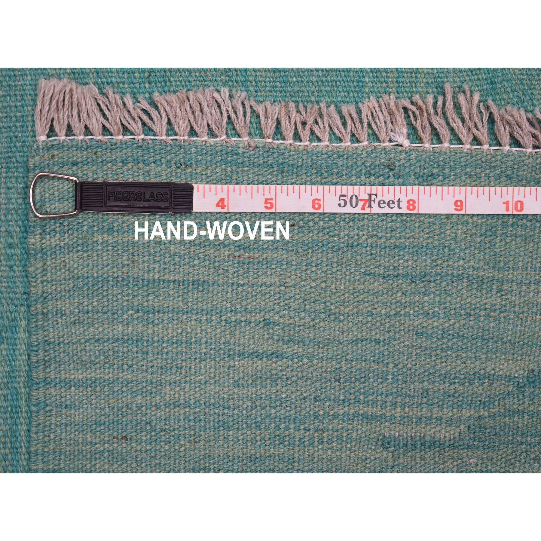 2-7 x16-1  Aqua Marine Shades Reversible Kilim Pure Wool Hand Woven XL Runner Oriental Rug 