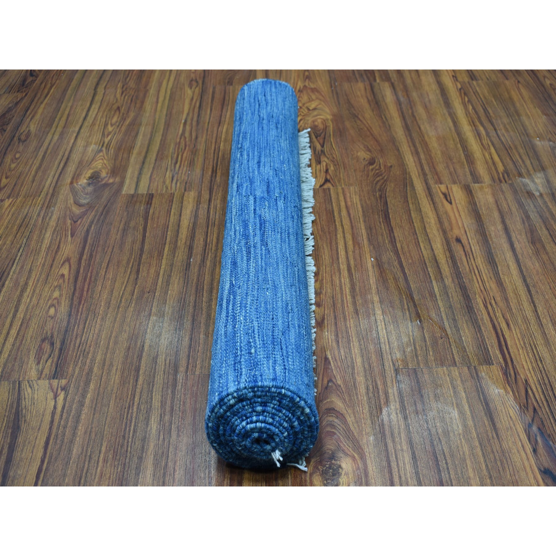 2-8 x9-8  Blue Shades Reversible Kilim Pure Wool Hand Woven Runner Oriental Rug 