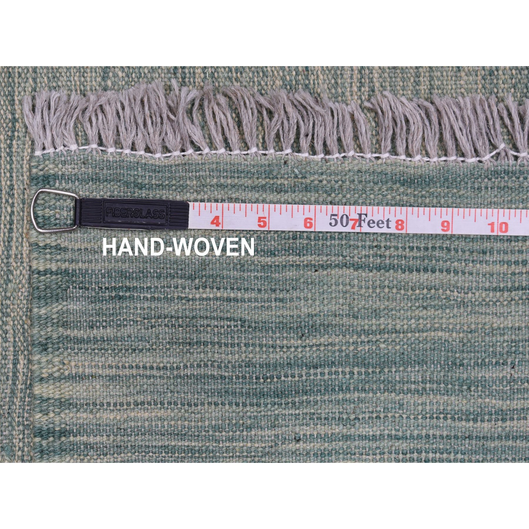 2-9 x16-4  Green Shades Reversible Kilim Pure Wool Hand Woven Runner Oriental Rug 