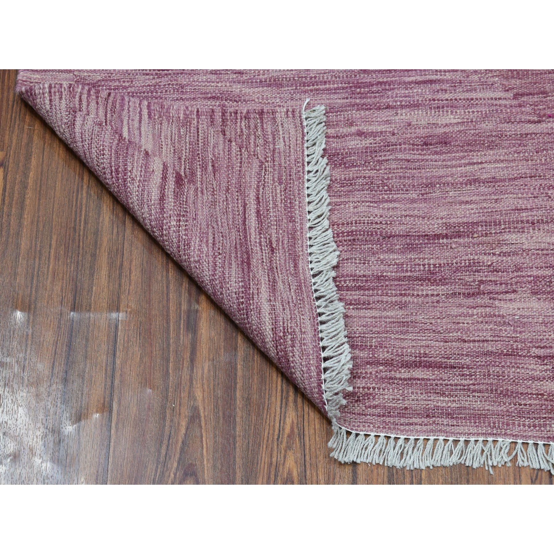 3-x9-8  Lavender shades Reversible Kilim Pure Wool Hand Woven Runner Oriental Rug 