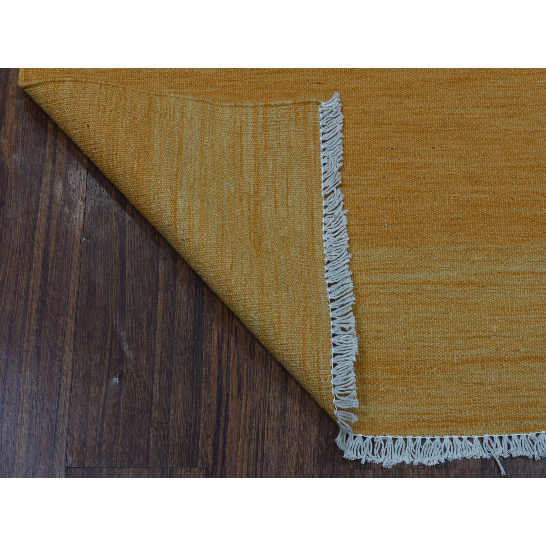 2-5 x6-5  Gold Shades Flat Weave Kilim Pure Wool Hand Woven Runner Oriental Rug 