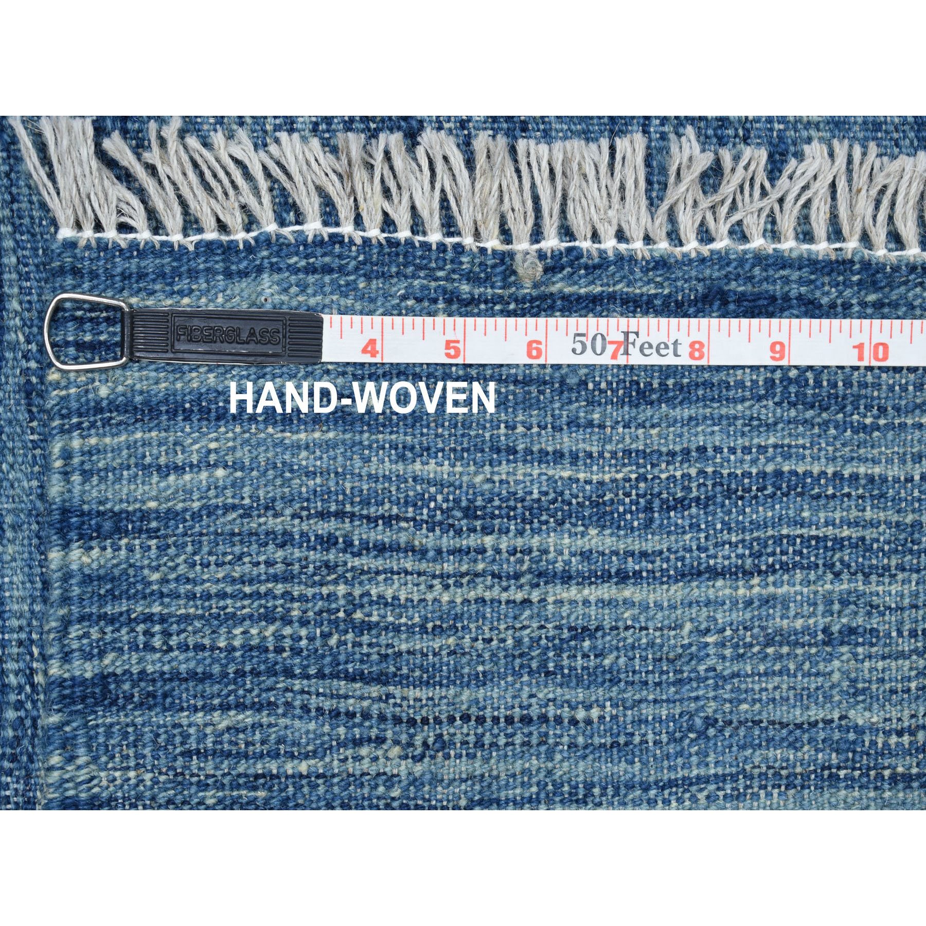 2-9 x9-8  Blue Shades Flat Weave Kilim Pure Wool Hand Woven Runner Oriental Rug 