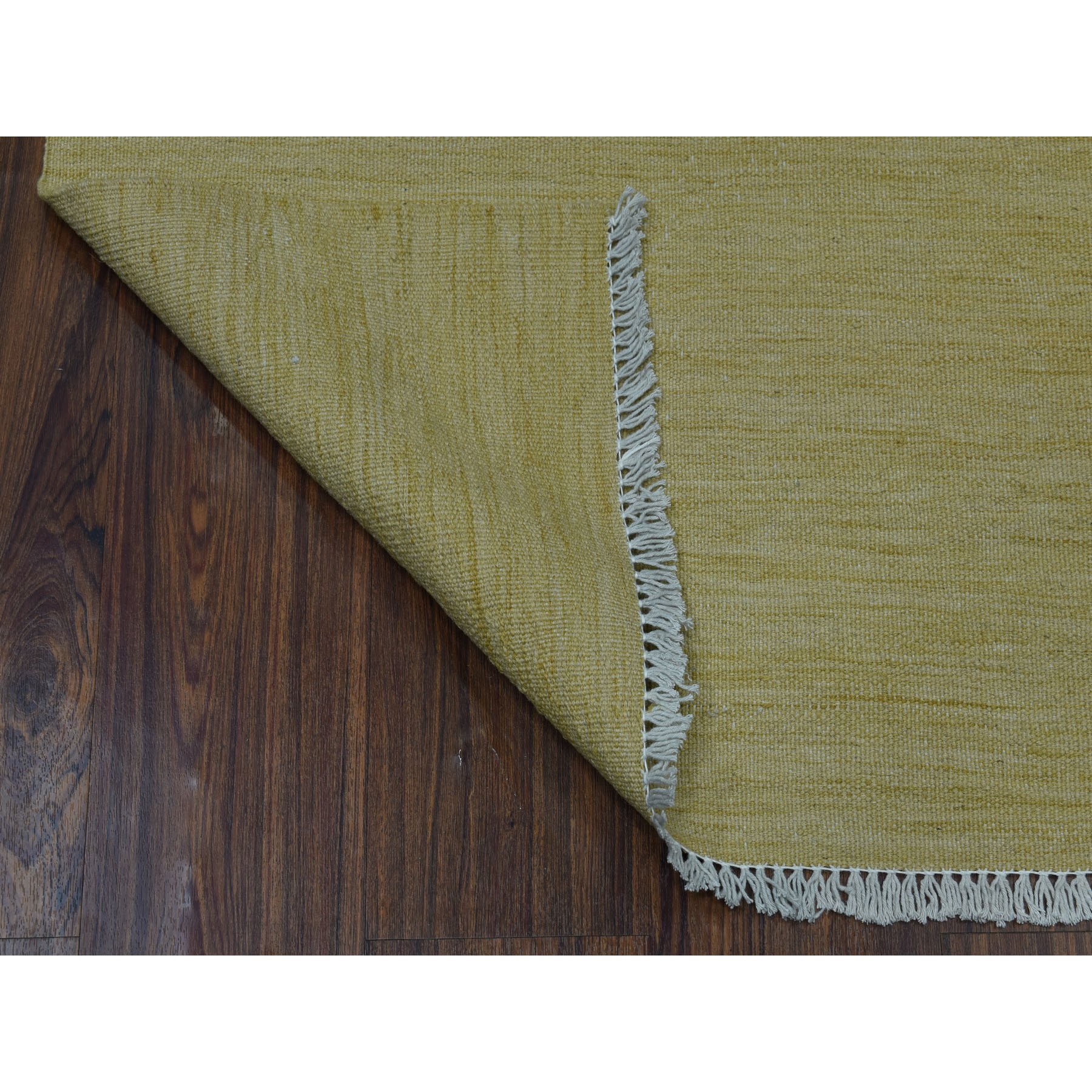 2-6 x6-3  Yellow Shades Flat Weave Kilim Pure Wool Hand Woven Runner Oriental Rug 
