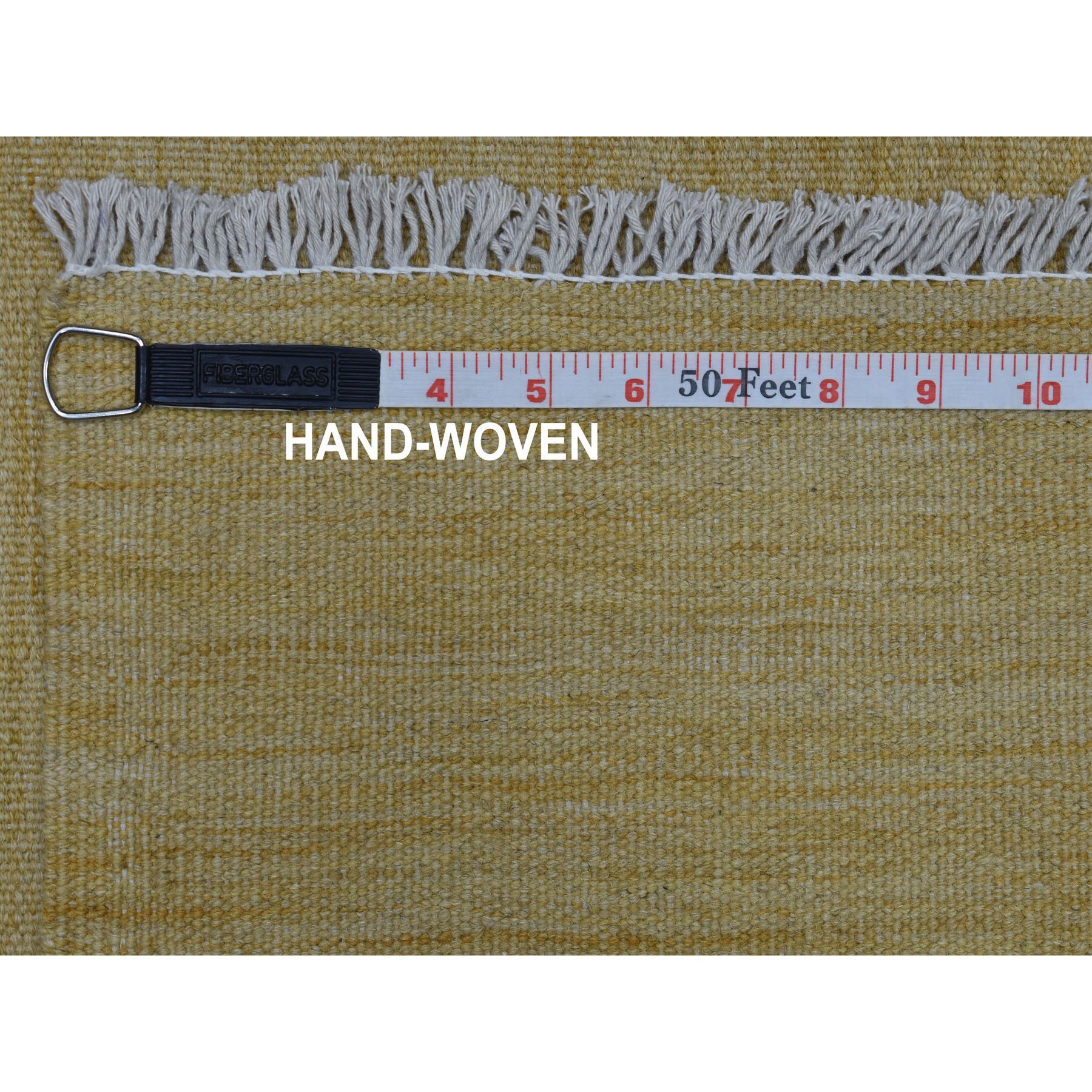 2-6 x6-3  Yellow Shades Flat Weave Kilim Pure Wool Hand Woven Runner Oriental Rug 