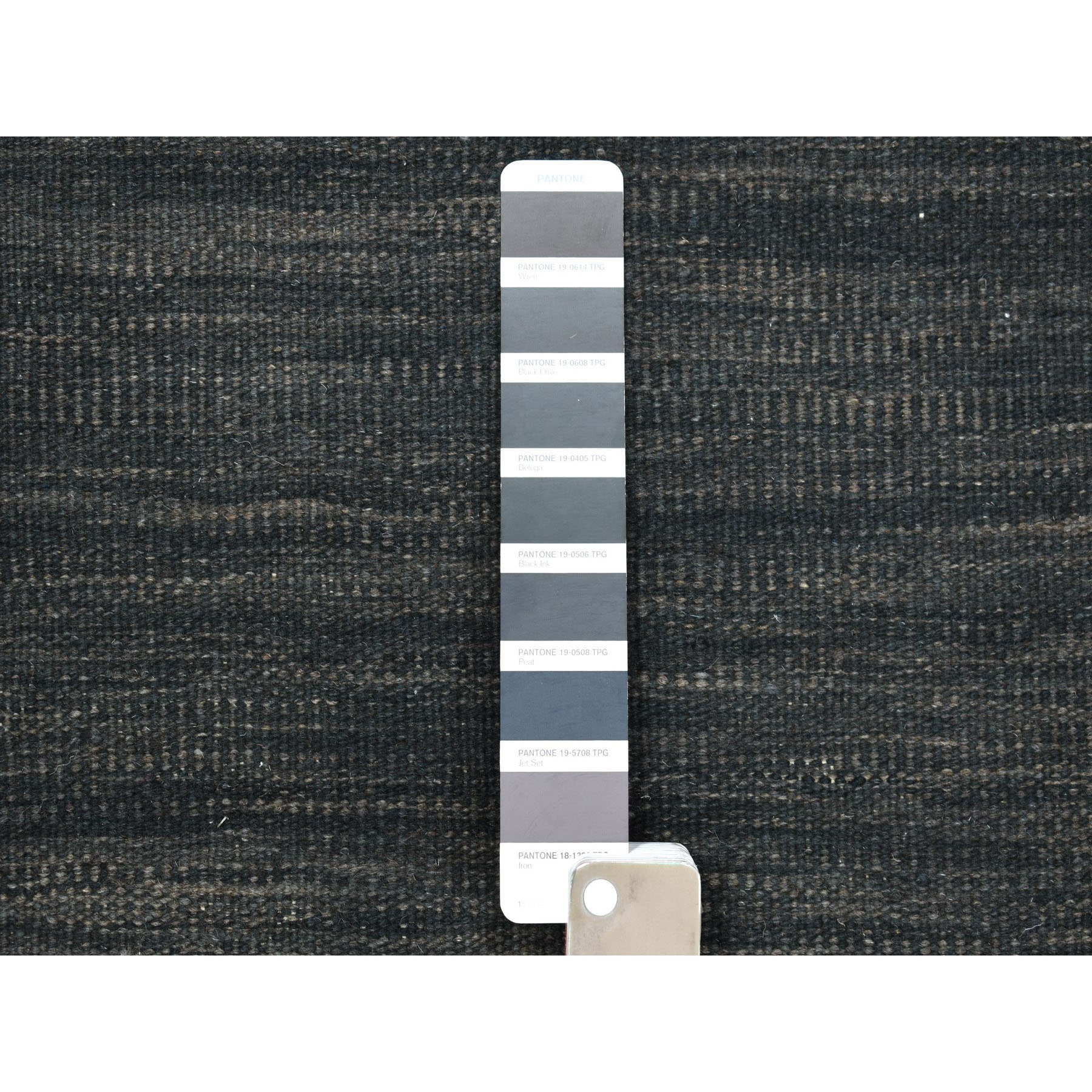 2-4 x6-4  Charcoal Gray Shades Flat Weave Kilim Pure Wool Hand Woven Runner Oriental Rug 