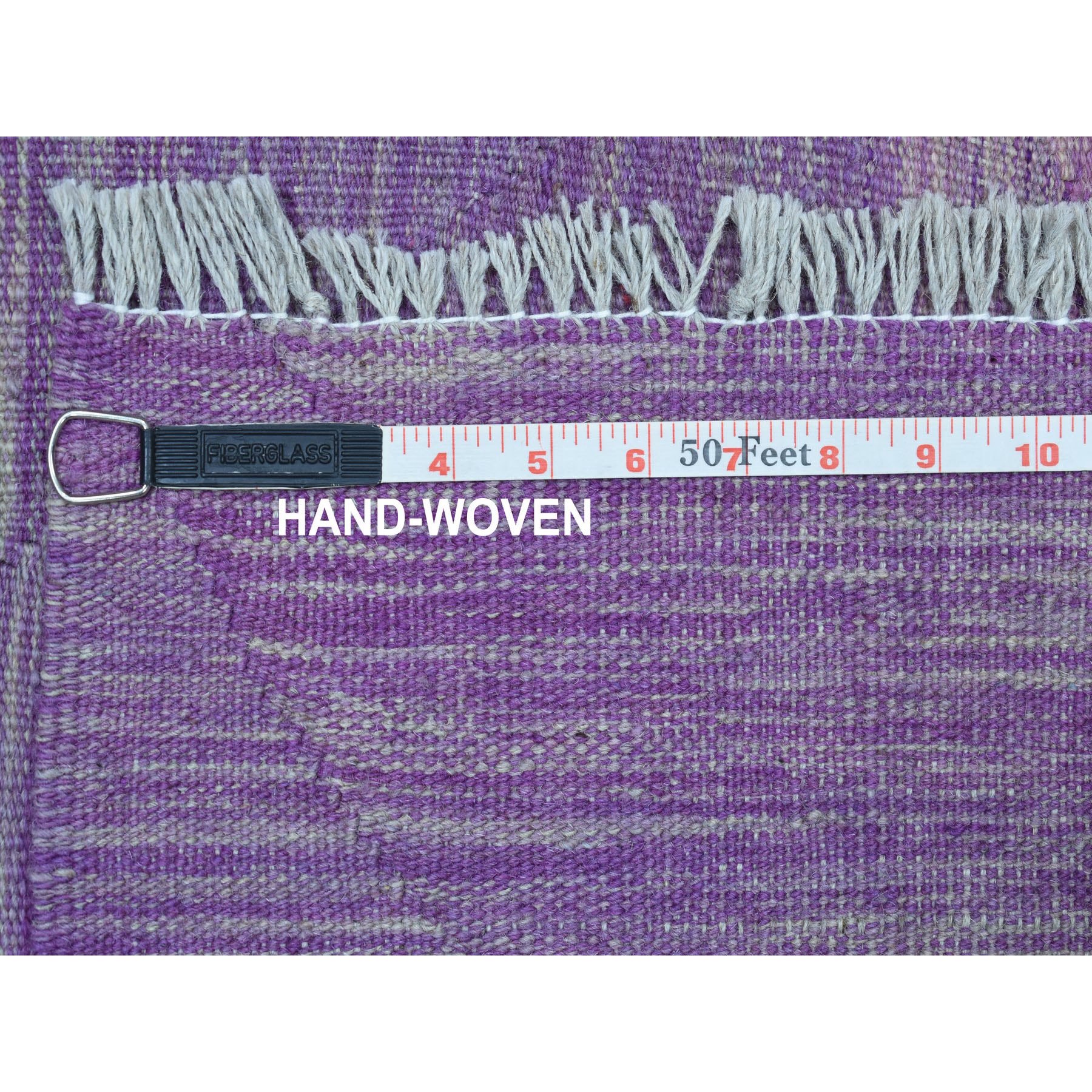 5-8 x8- Lavender Shades Flat Weave Kilim Pure Wool Hand Woven Oriental Rug 