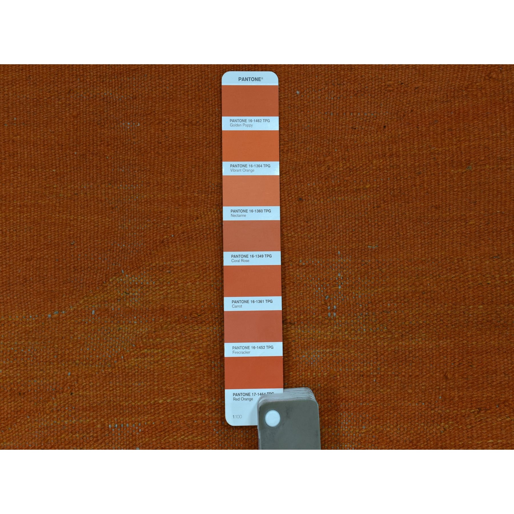 6-4 x9-9  Orange Shades Flat Weave Kilim Pure Wool Hand Woven Oriental Rug 