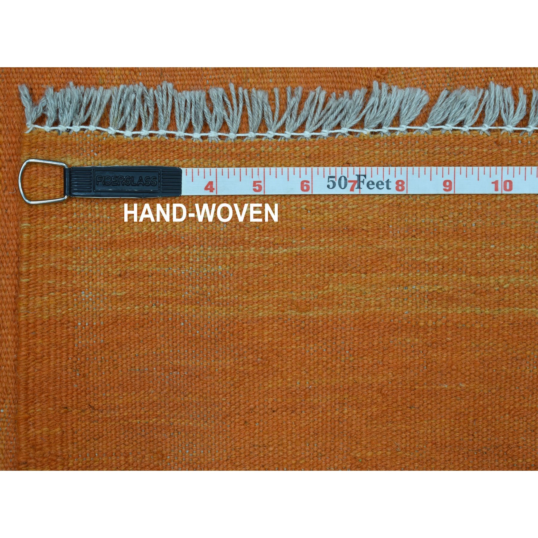 6-4 x9-9  Orange Shades Flat Weave Kilim Pure Wool Hand Woven Oriental Rug 