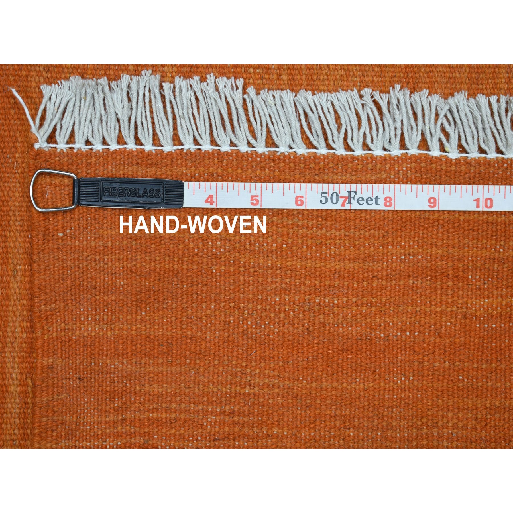 2-4 x6-7  Orange Shades Flat Weave Kilim Pure Wool Hand Woven Runner Oriental Rug 