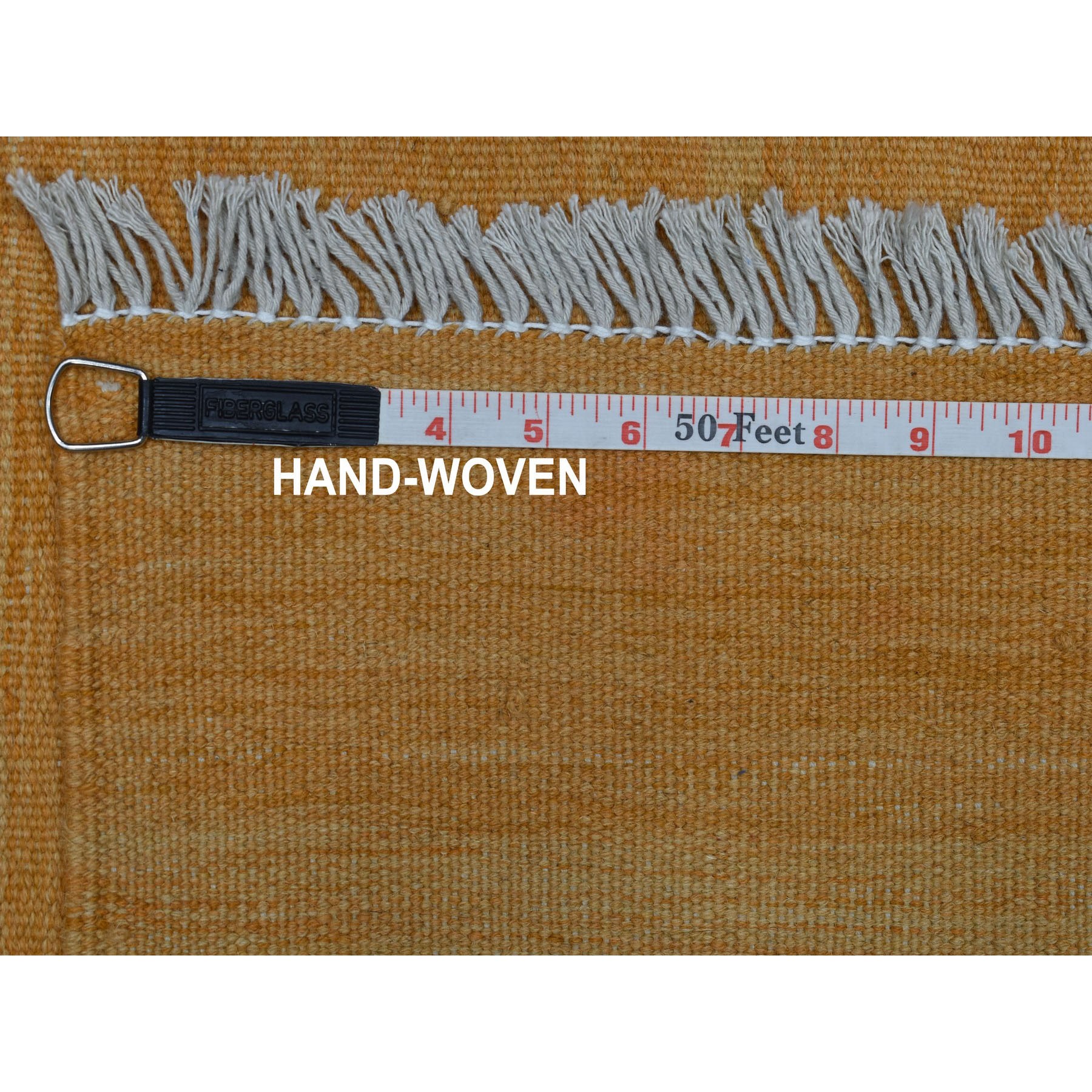 2-4 x6-5  Gold Shades Flat Weave Kilim Pure Wool Hand Woven Runner Oriental Rug 